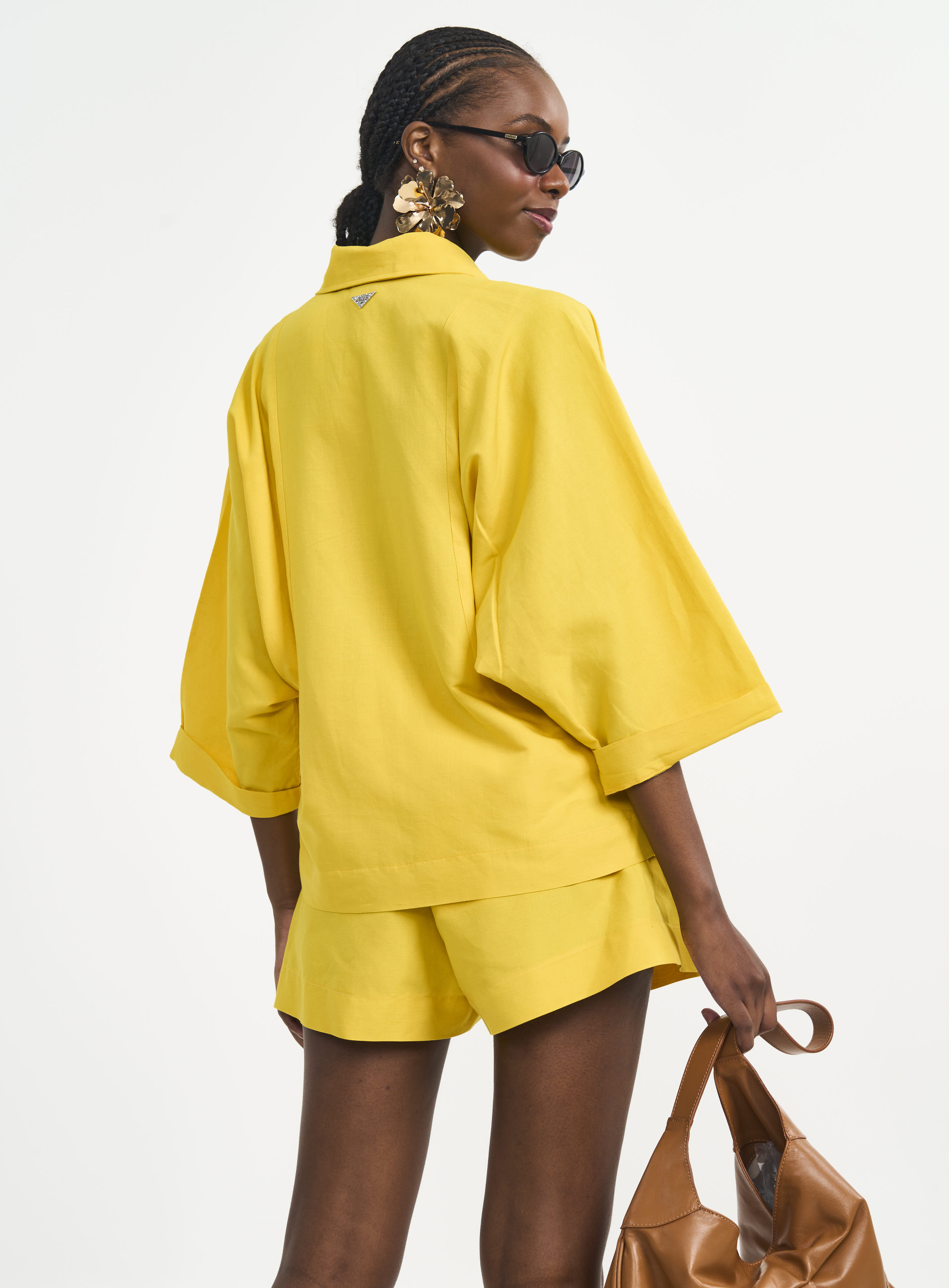 CAMISA LINHO P AMARELO POLEN