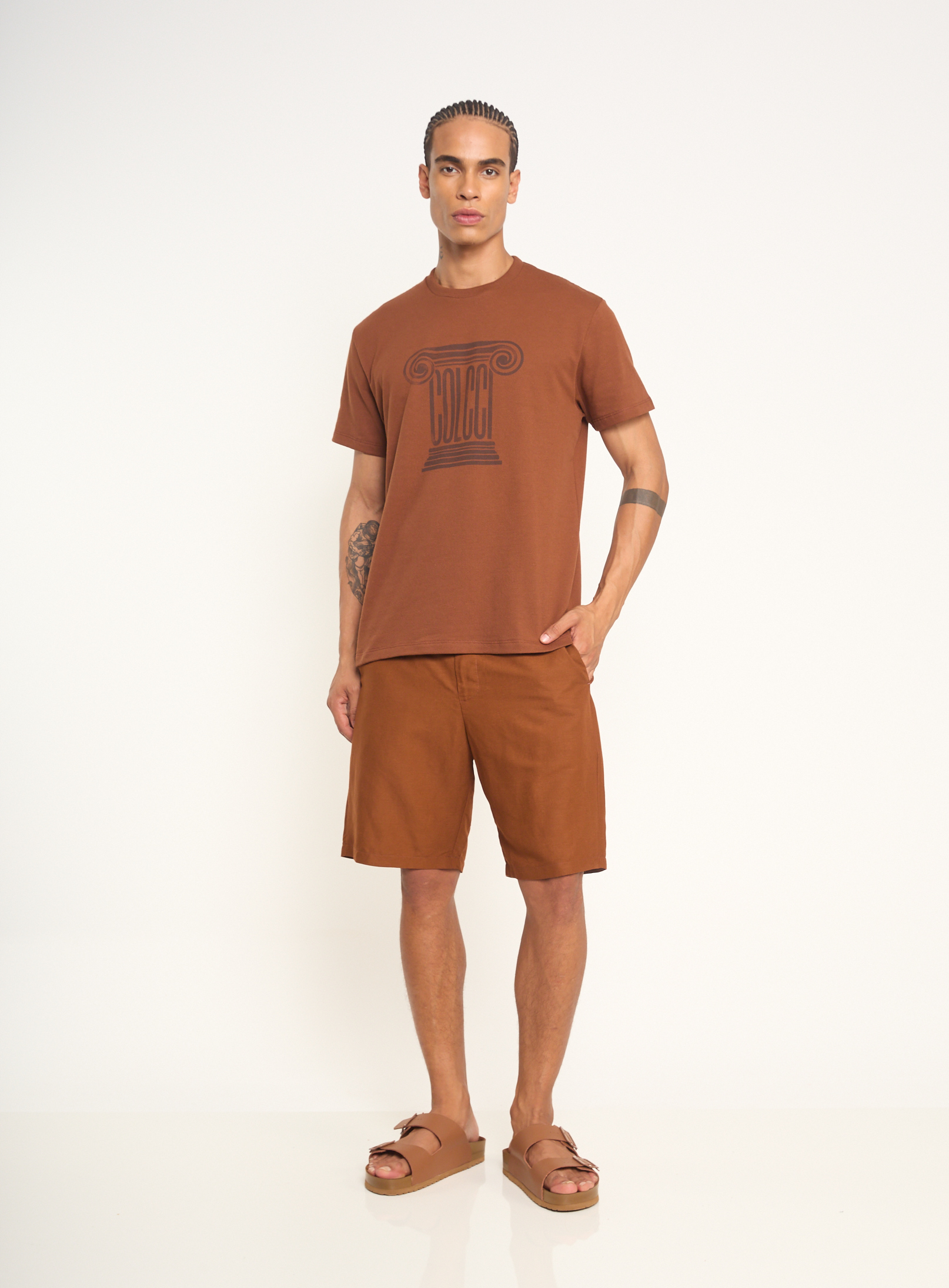 CAMISETA COLCCI GG MARROM CARVALHO