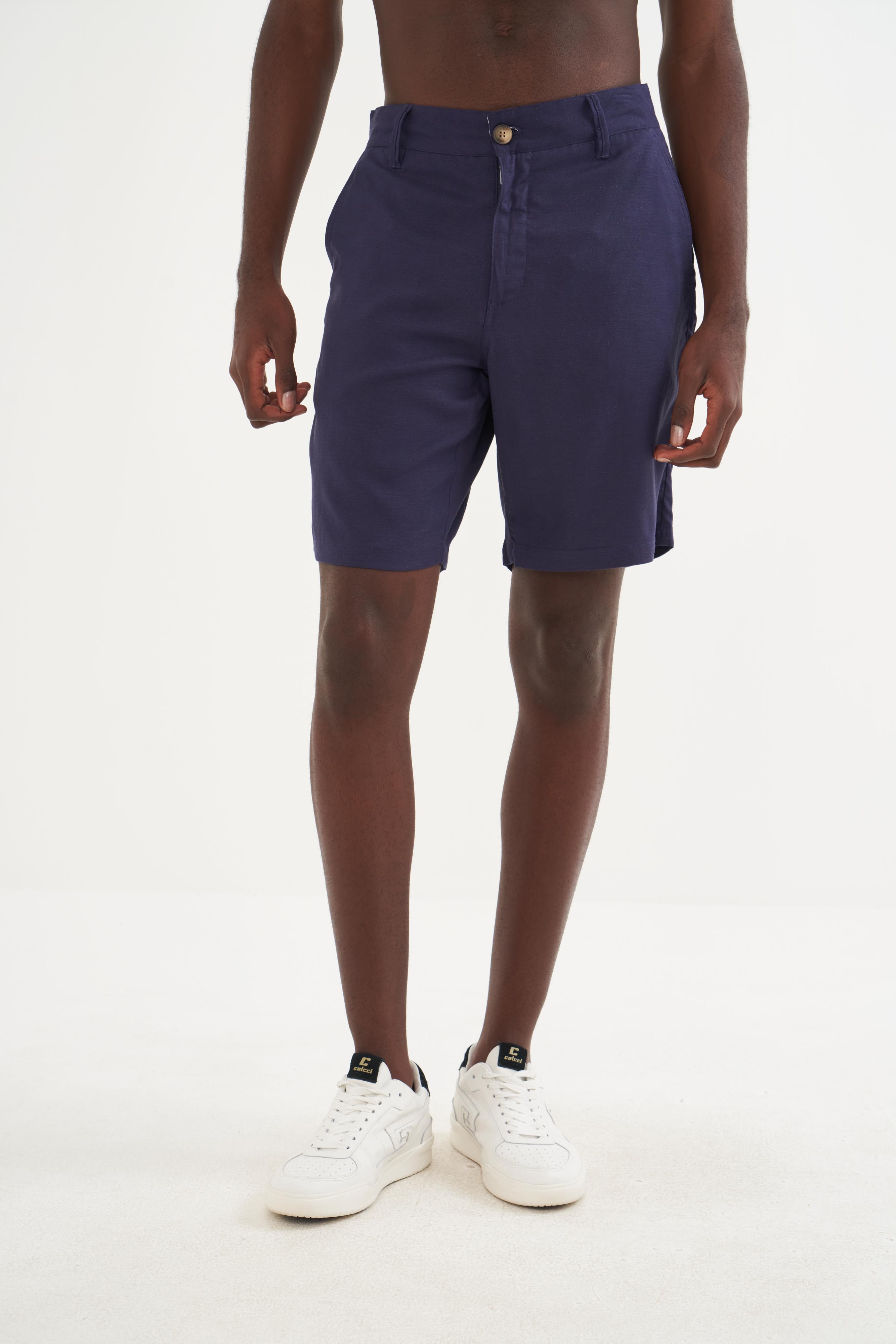 BERMUDA LINHO 38 BEGE TAUPE