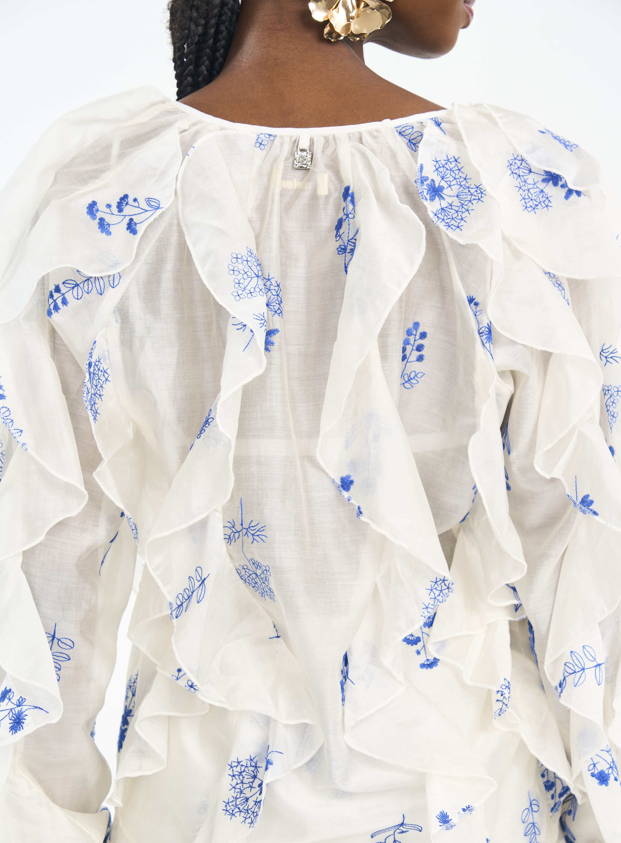 BLUSA BORDADA G OFF/AZUL