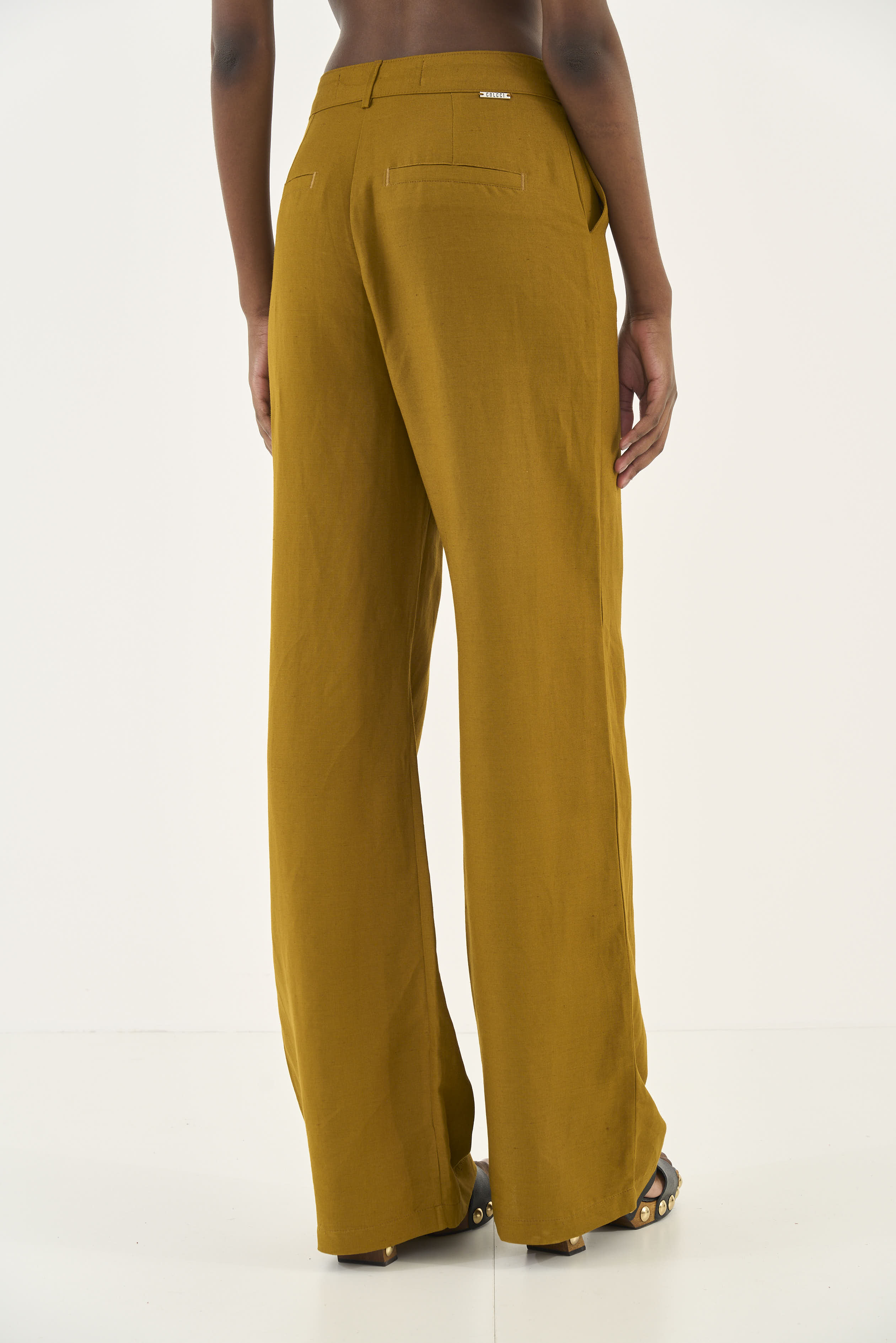 CALÇA LINHO P MARROM MIELE