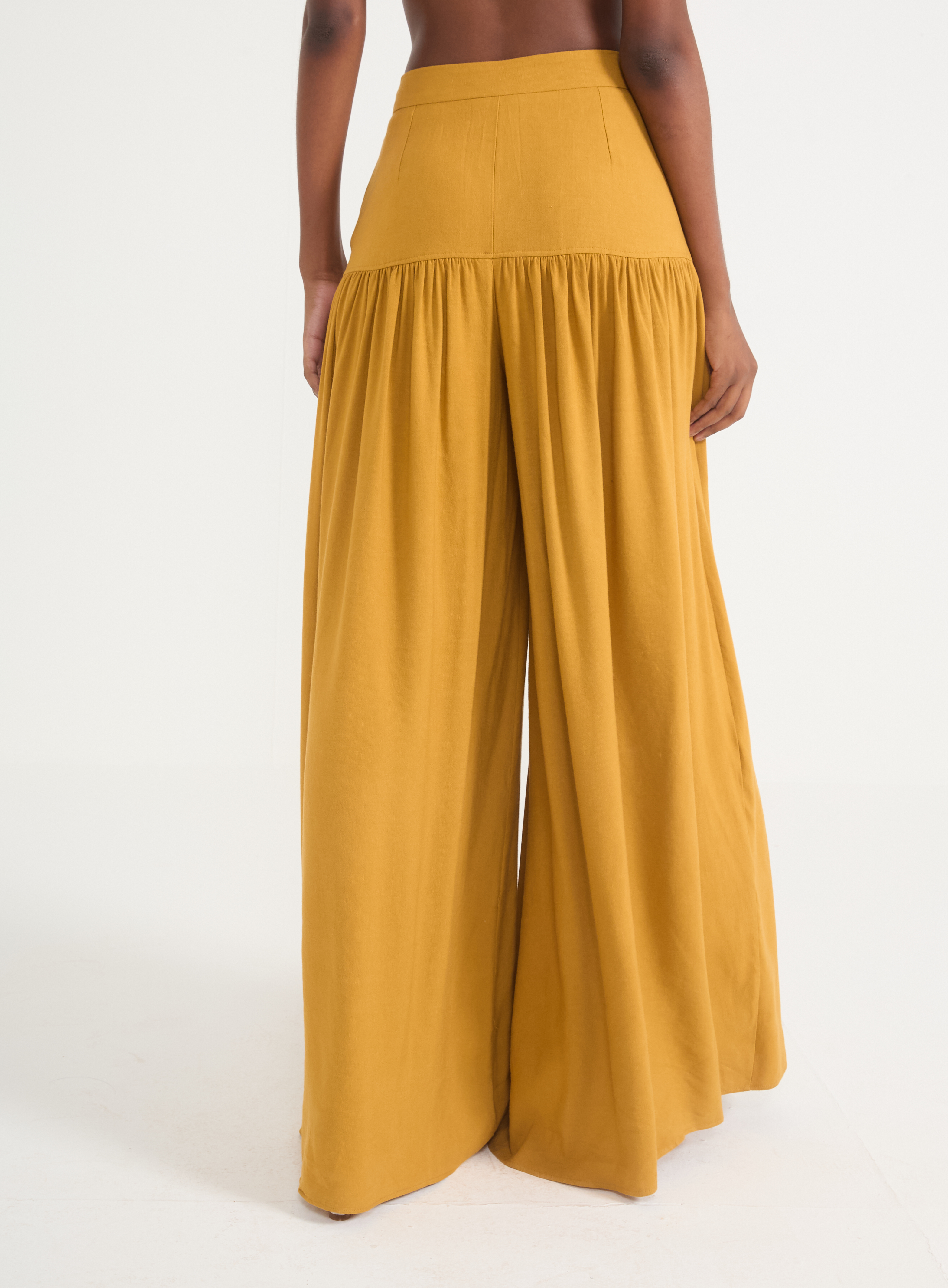 CALÇA LINHO G AMARELO OLD GOLD