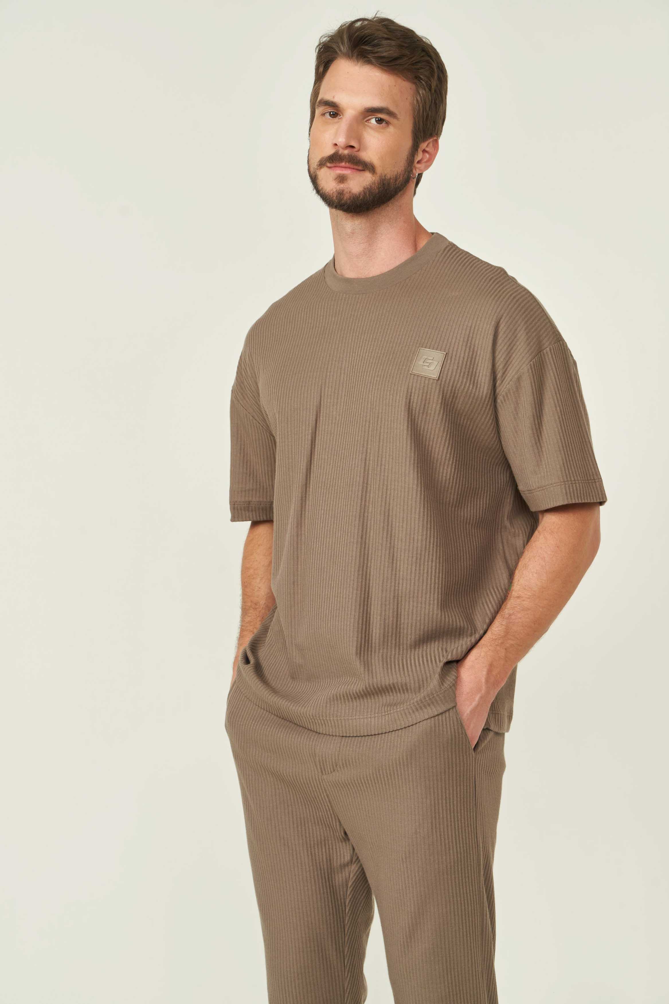 CAMISETA COLCCI G BEGE CINZAS