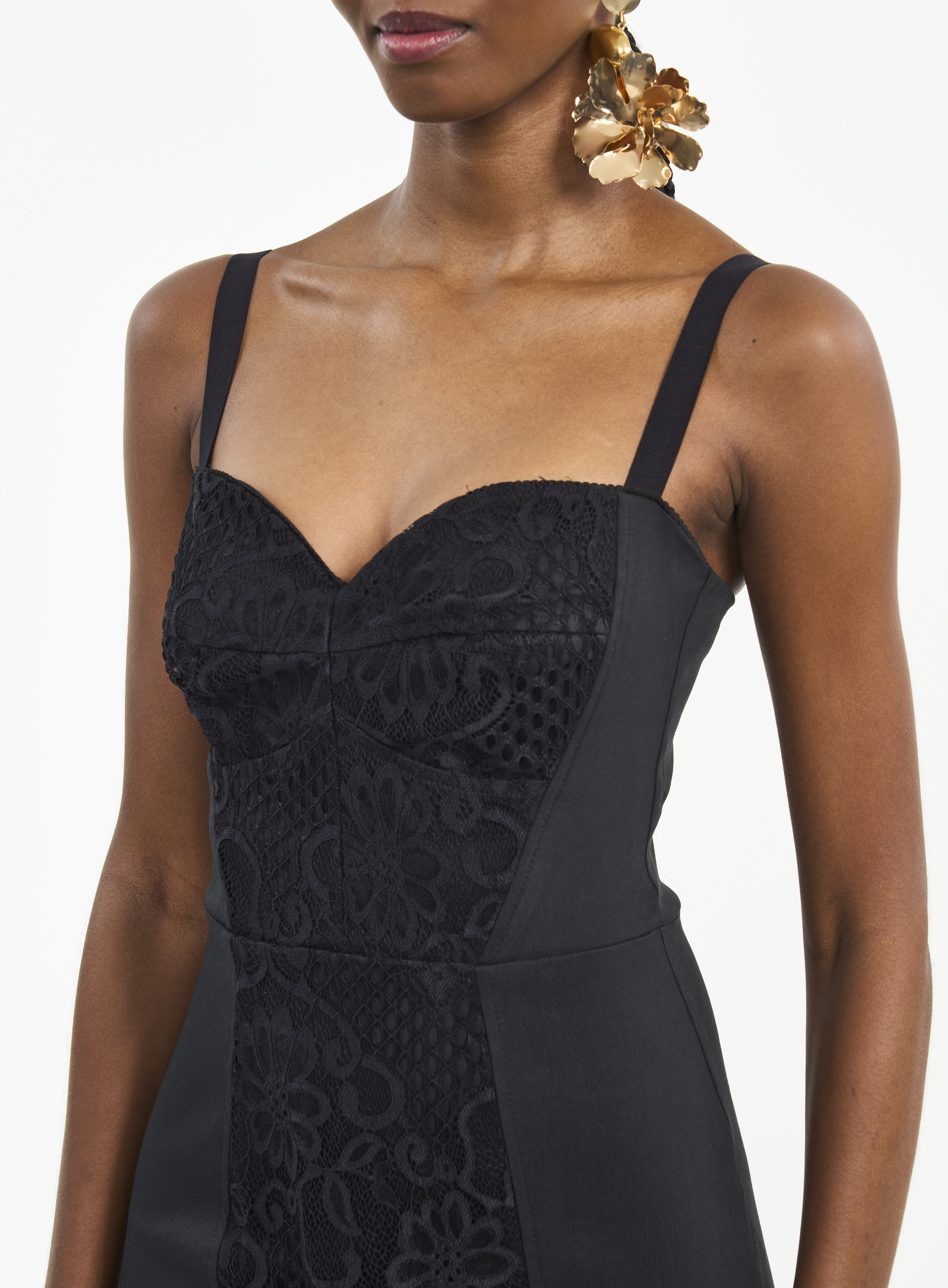 VESTIDO DETALHE RENDA M PRETO