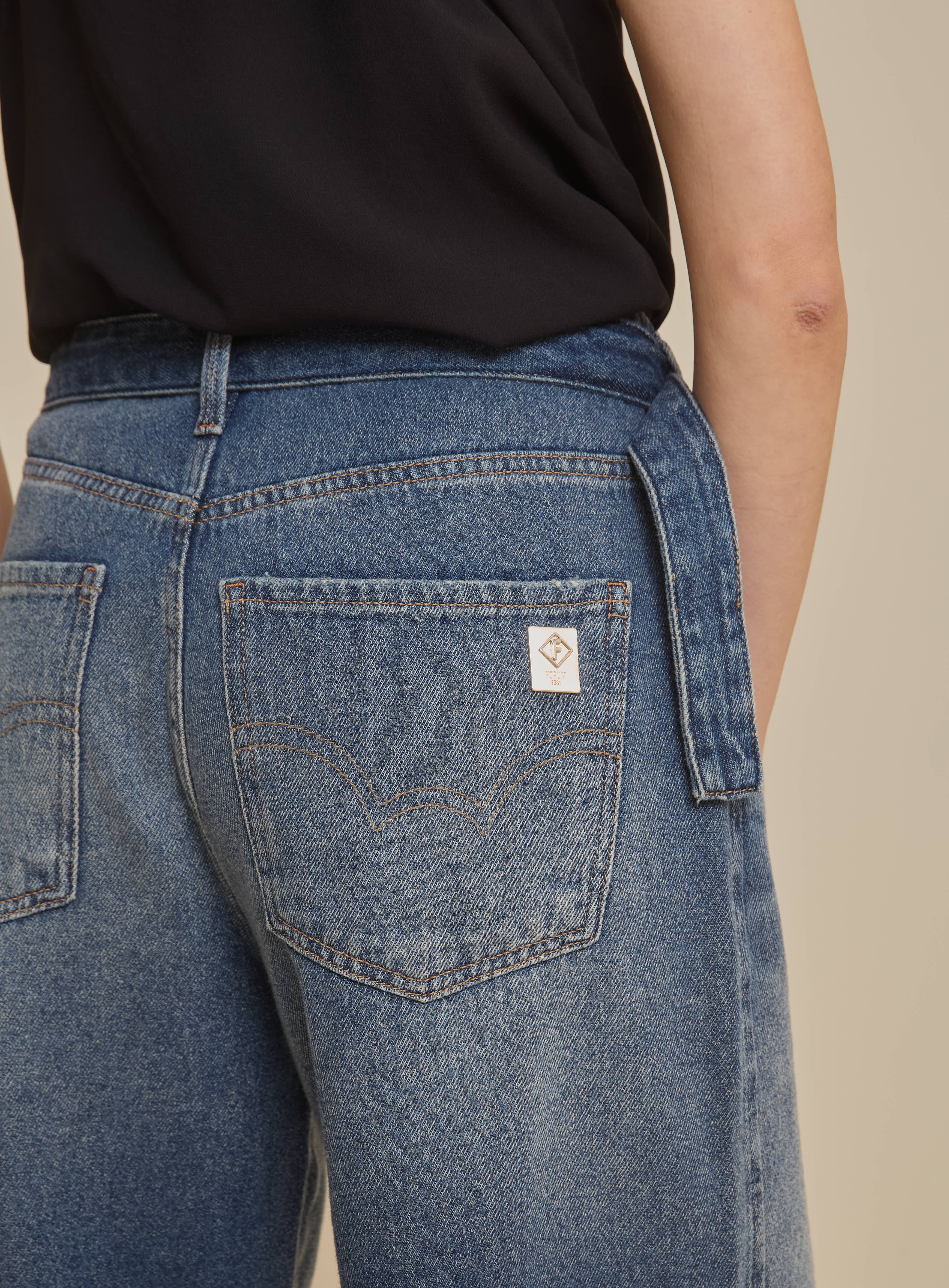 BERMUDA JEANS LONGA 38 INDIGO