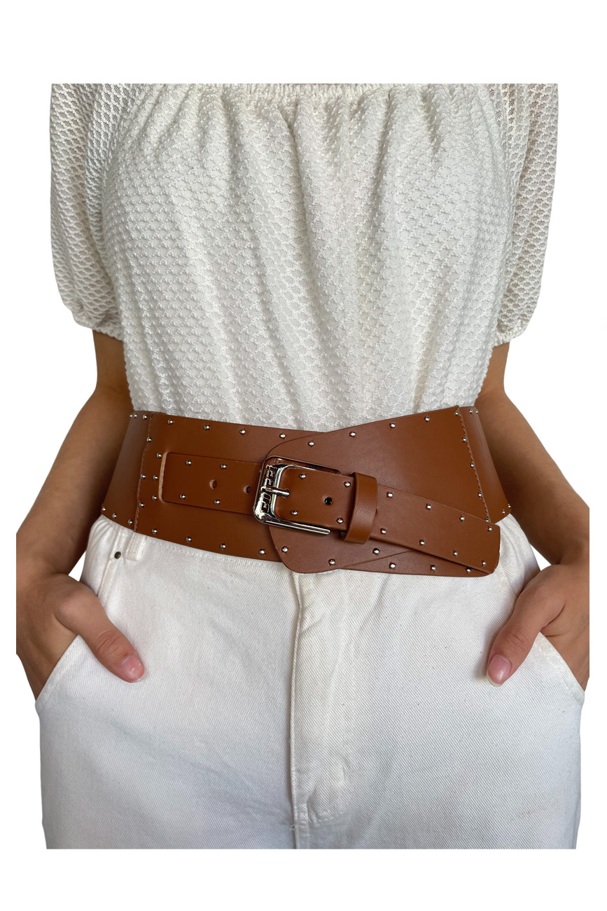 CINTO COLCCI FEM  TACHAS 80 MARROM EVERMORE