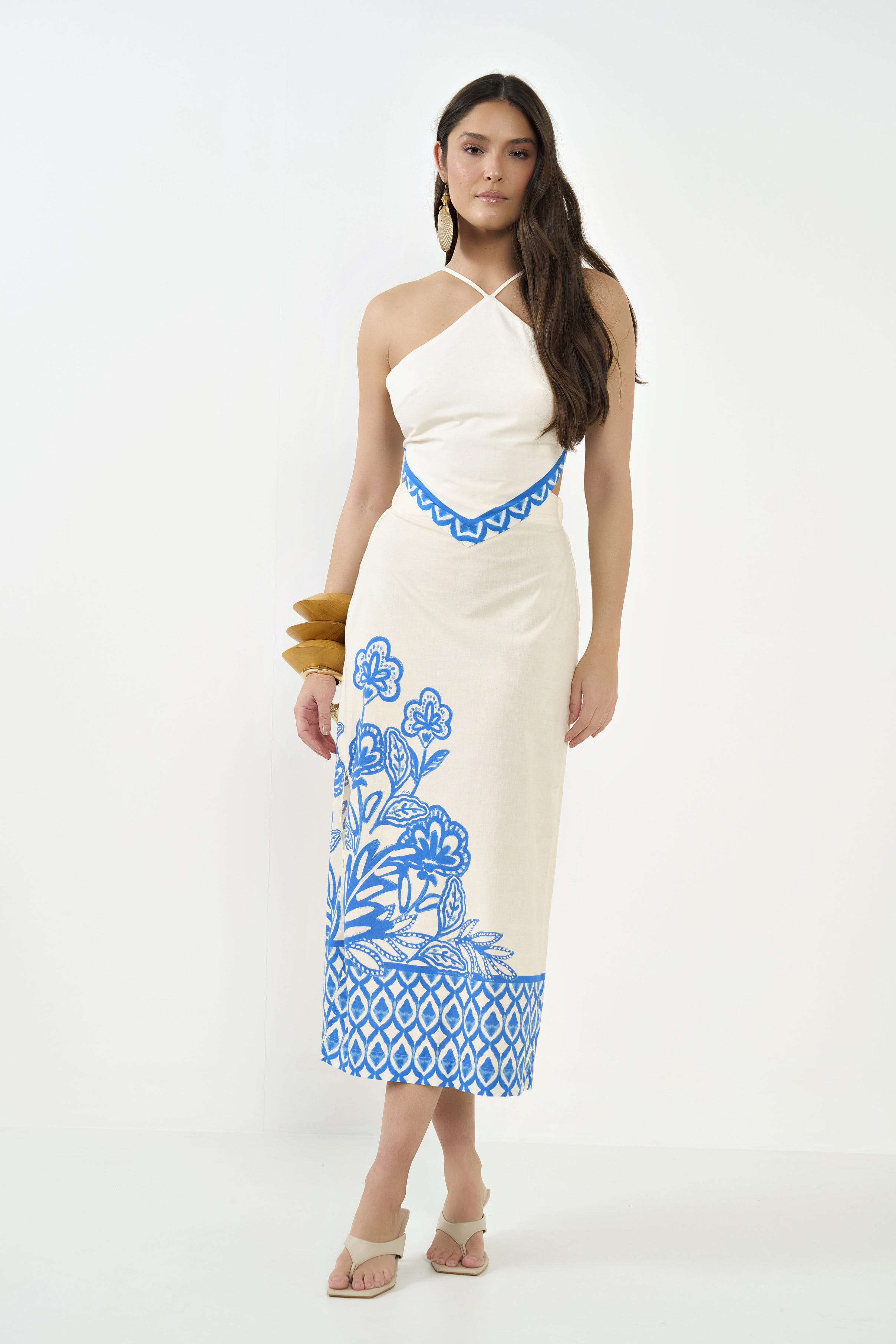 SAIA ESTAMPADA M JARDIM AZUL II