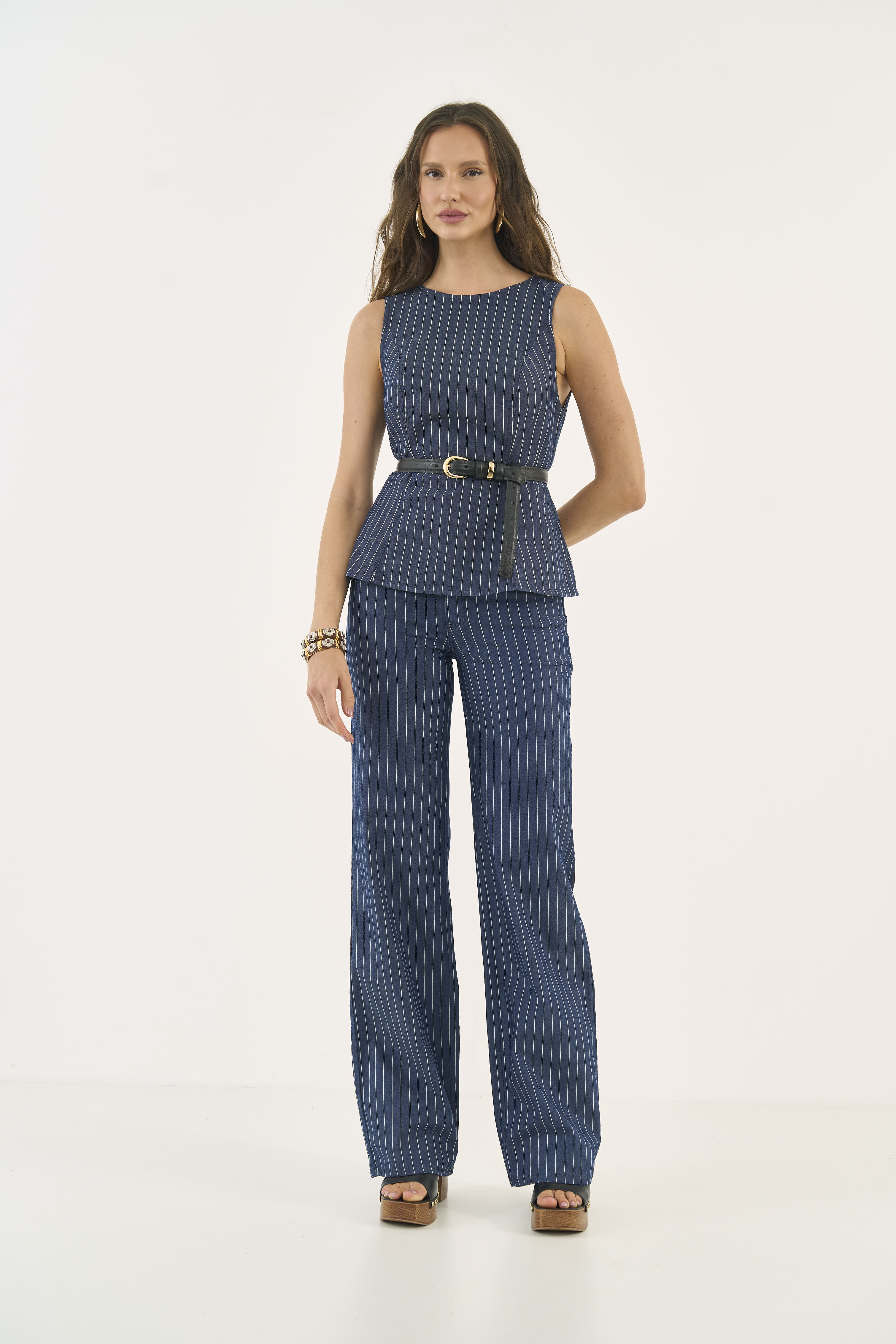 CALÇA JEANS BERLIM STRETCH LISTRADA 42 LISTRADO