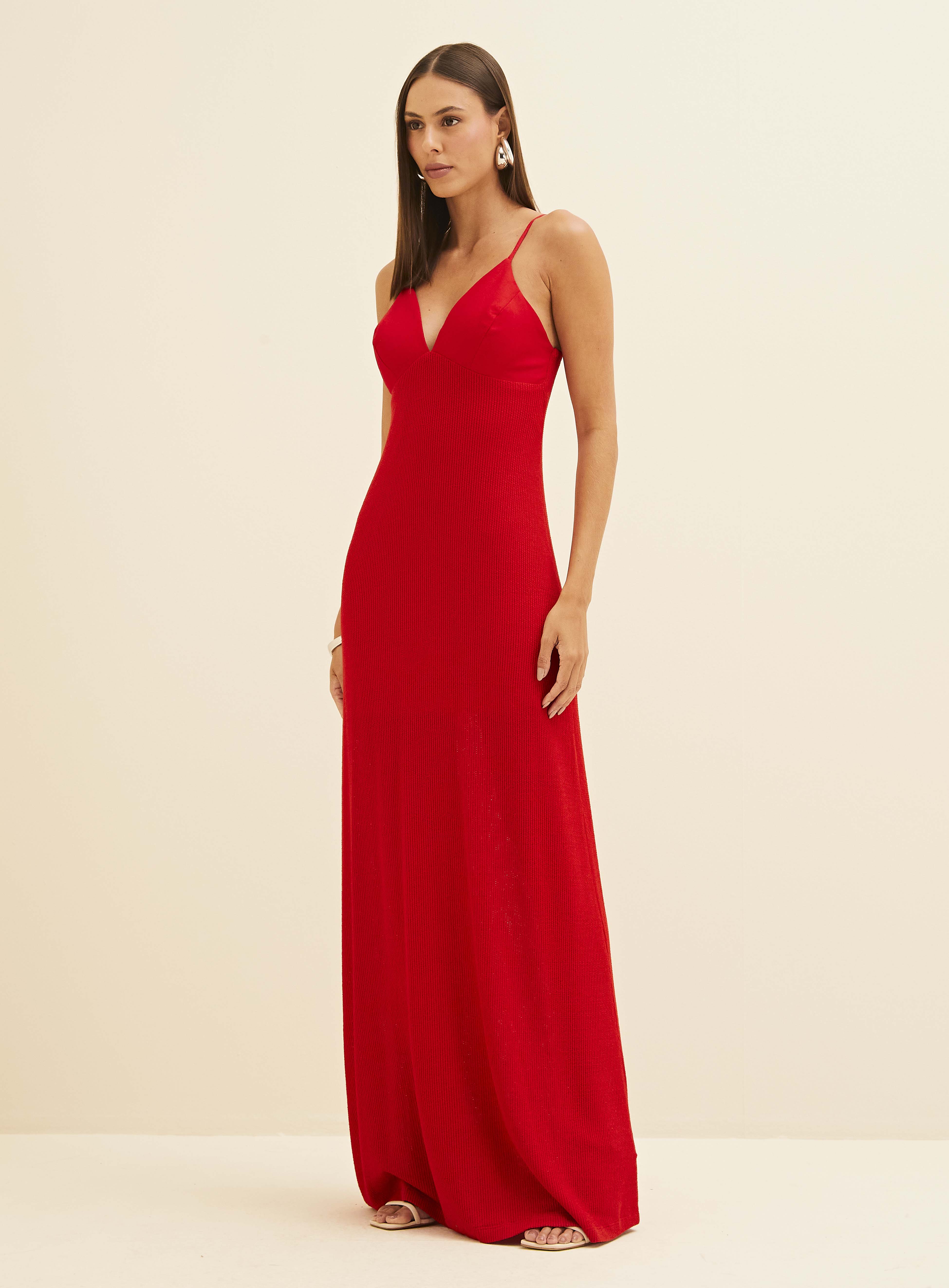 VESTIDO FORUM M VERMELHO SPARKLY