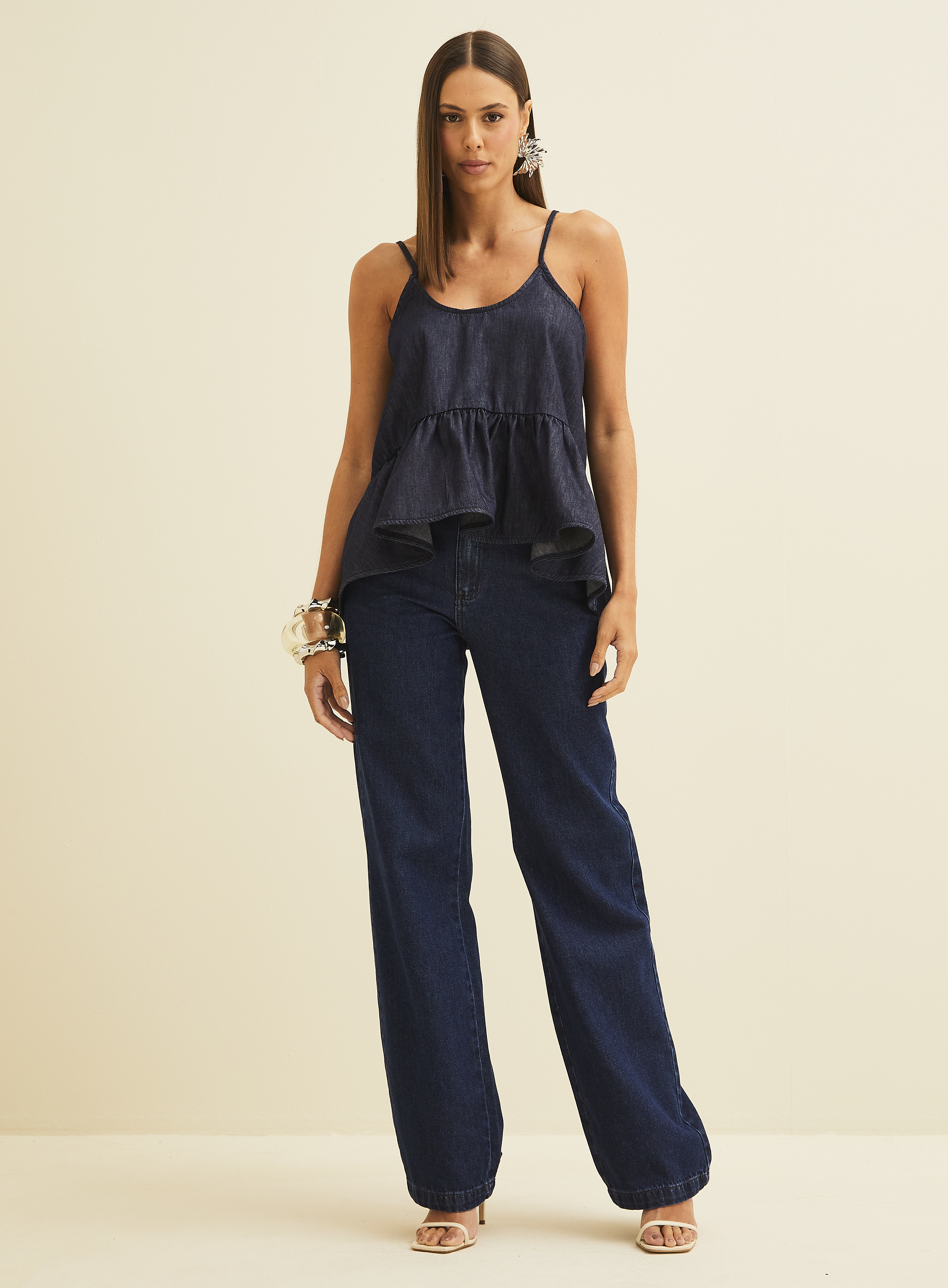 BLUSA JEANS LINHO PP INDIGO