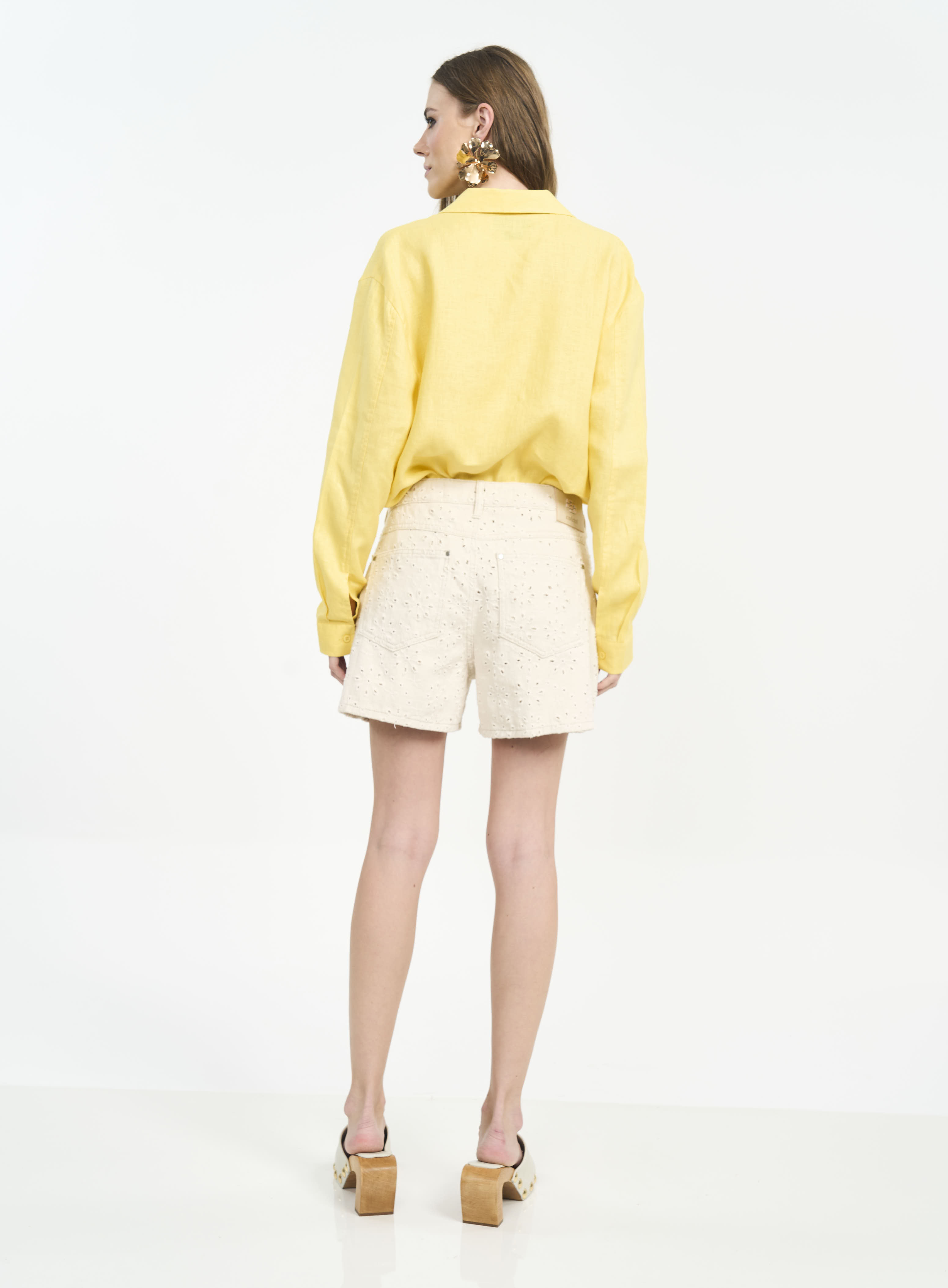 CAMISA LINHO P AMARELO CORNISH