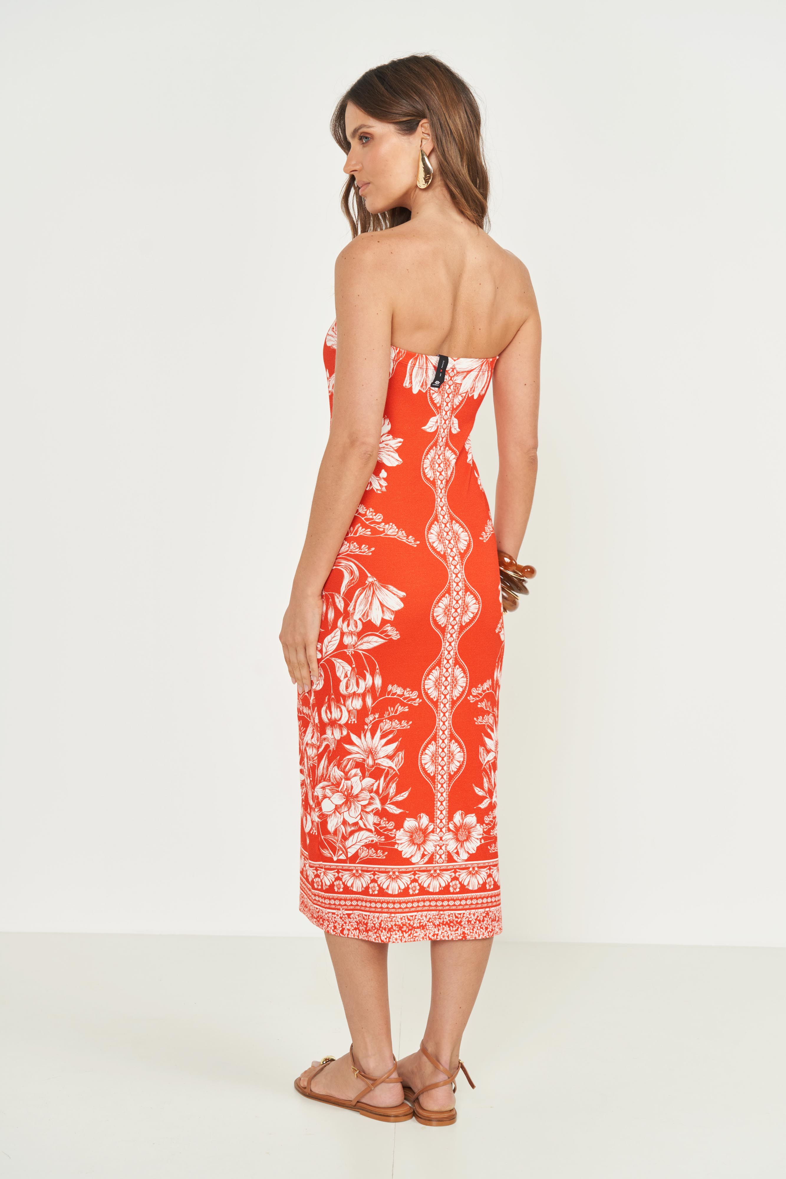 VESTIDO CANELADO ESTAMPADO M ABBY II