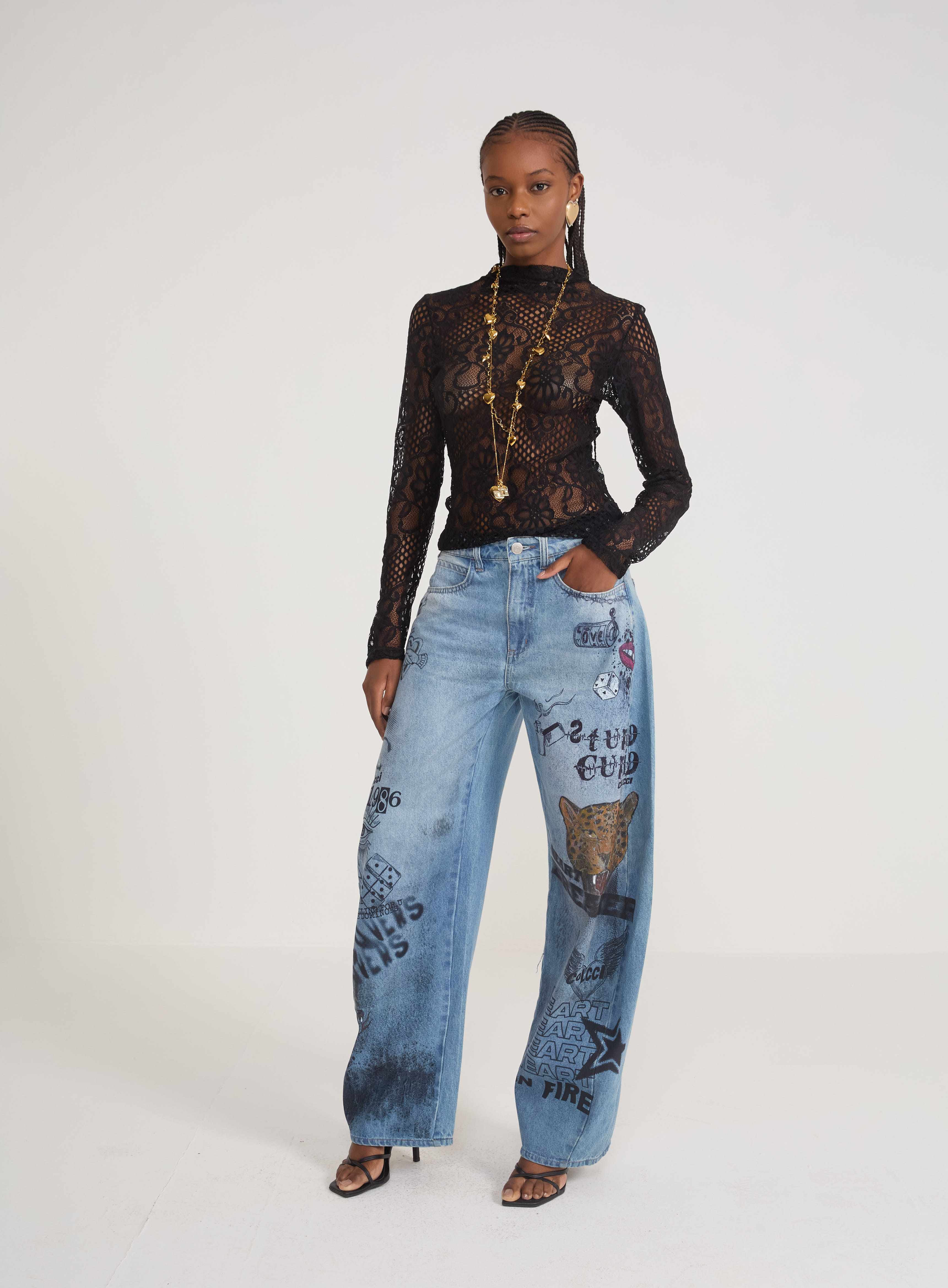 CALÇA JEANS BARRIL 40 NAO ESTAMP