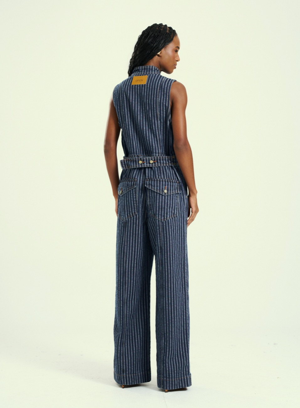 MACACÃO JEANS GG LISTRADO