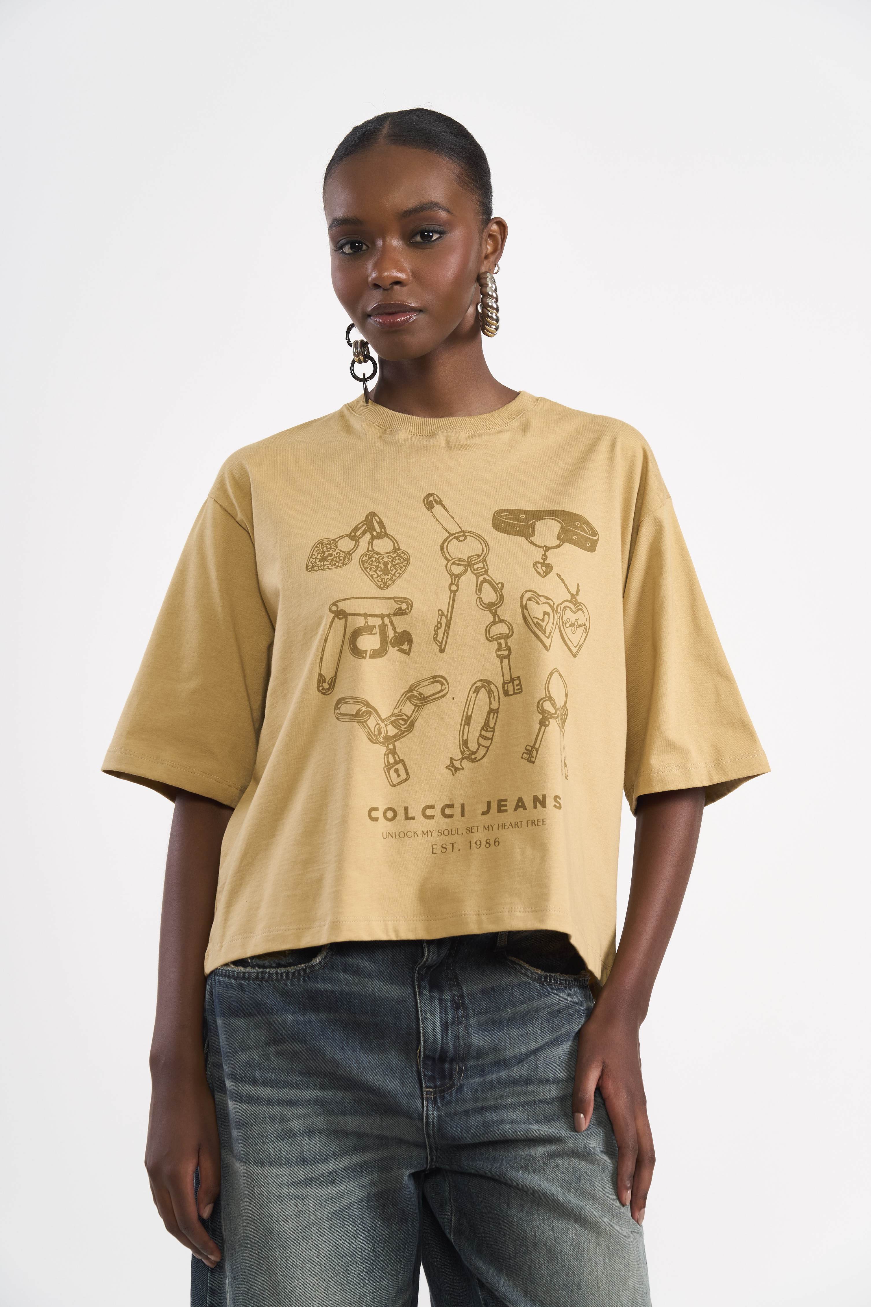 CAMISETA COLCCI JEANS M BEGE SOYBEAN