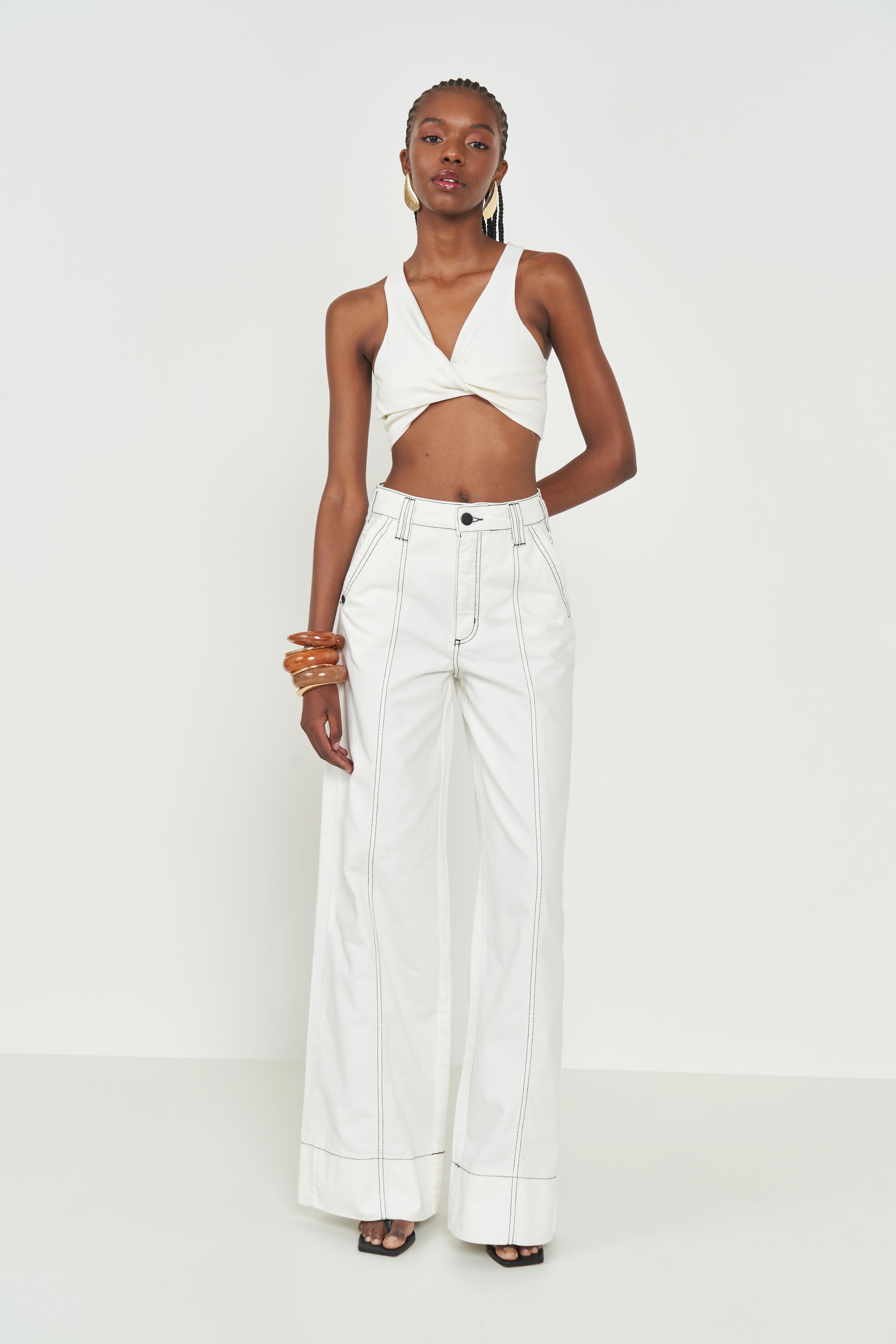 CALÇA SARJA SILVIA 40 OFF SHELL