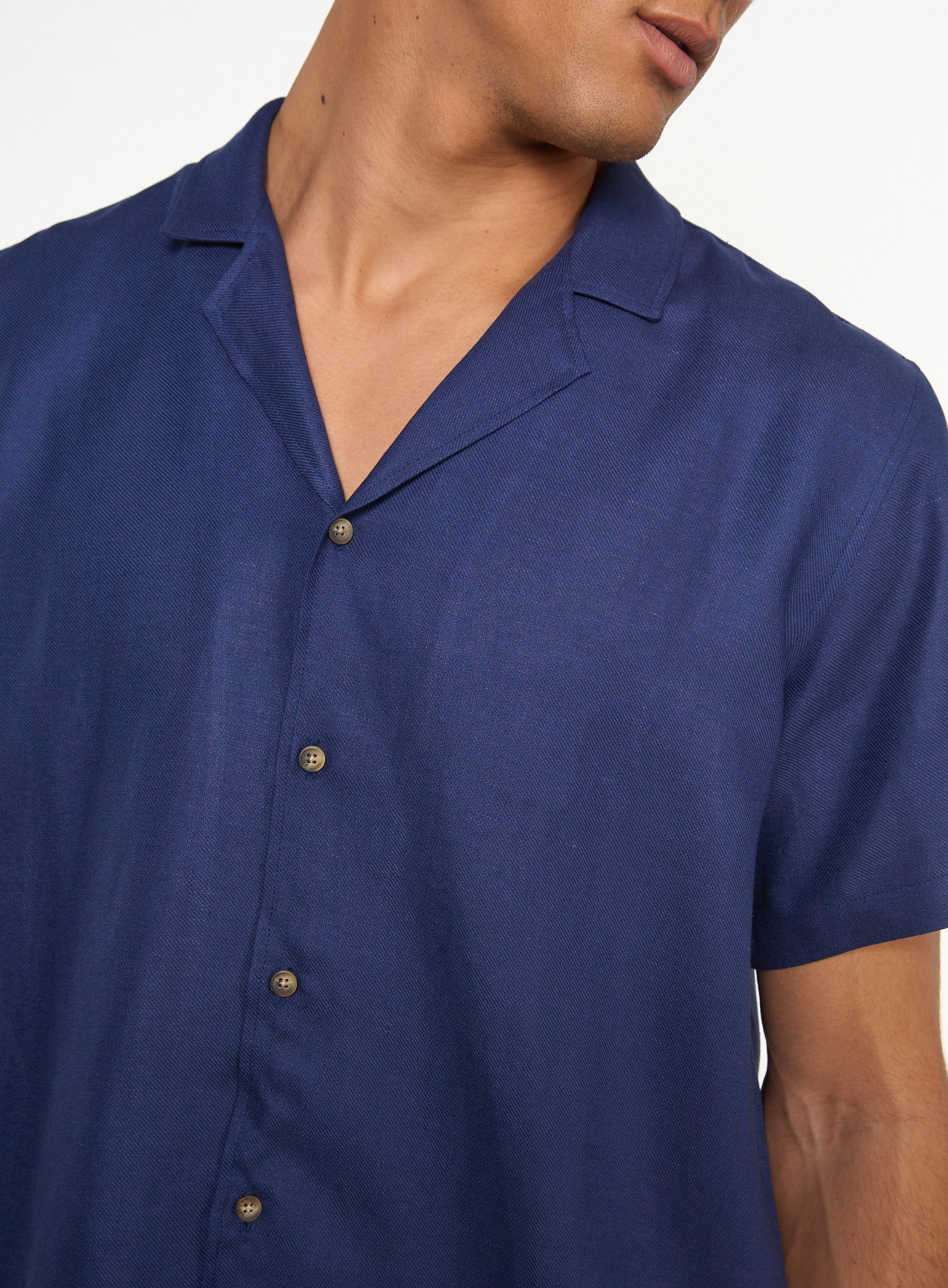 CAMISA LINHO BOX G AZUL DARKNESS