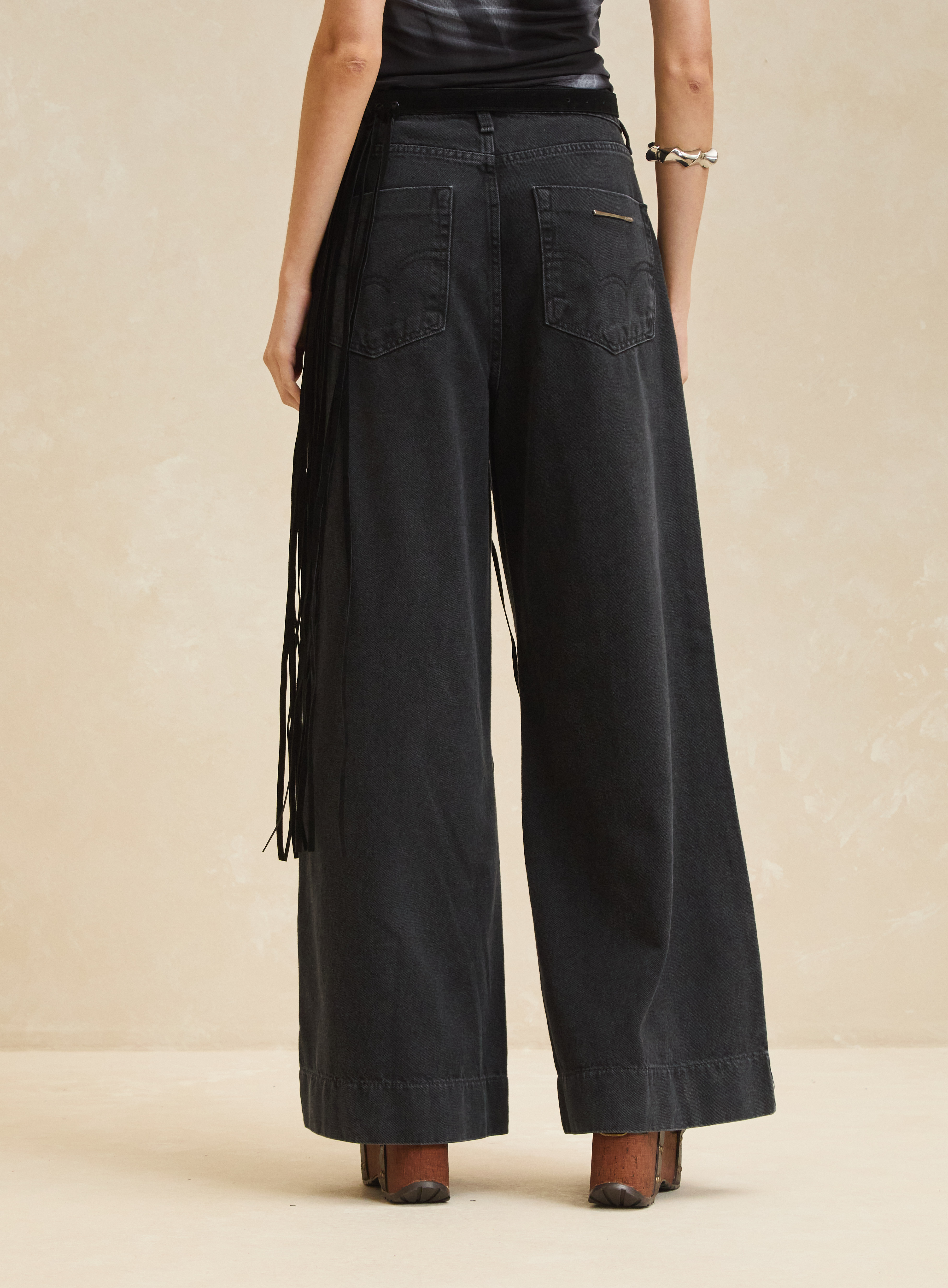 CALÇA JEANS BAGGY 38 IND.PRETO