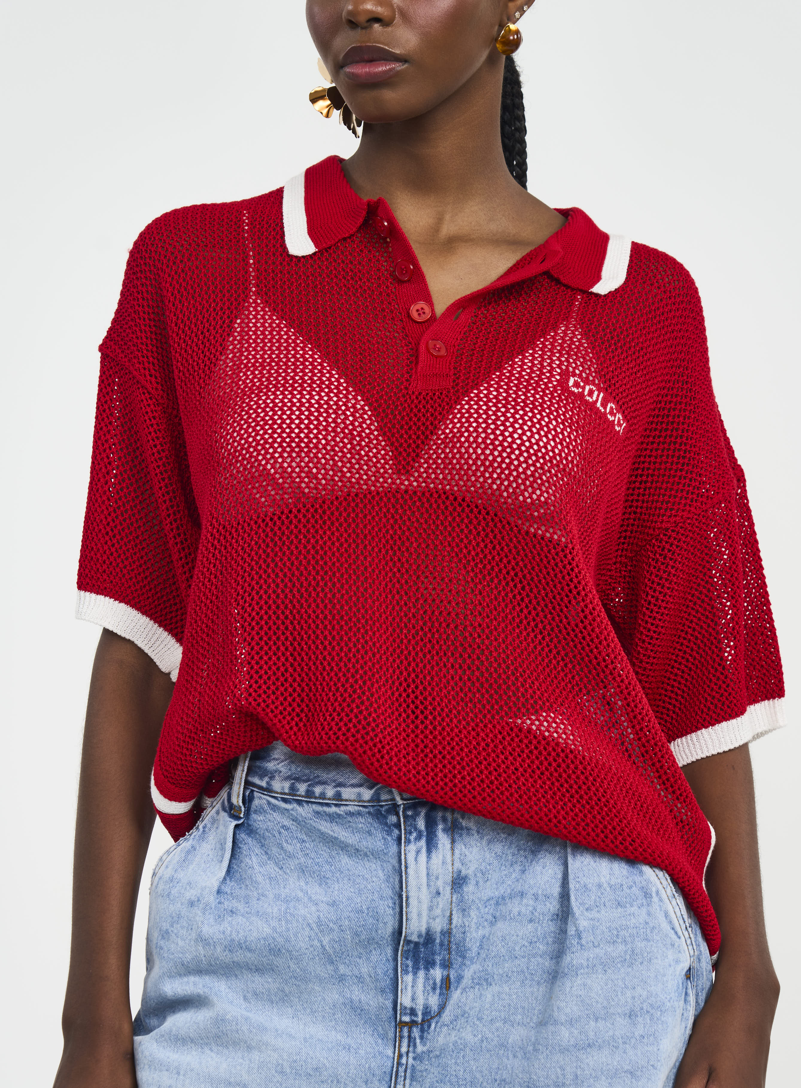 POLO TRICÔ PP VERMELHO SPARKLY