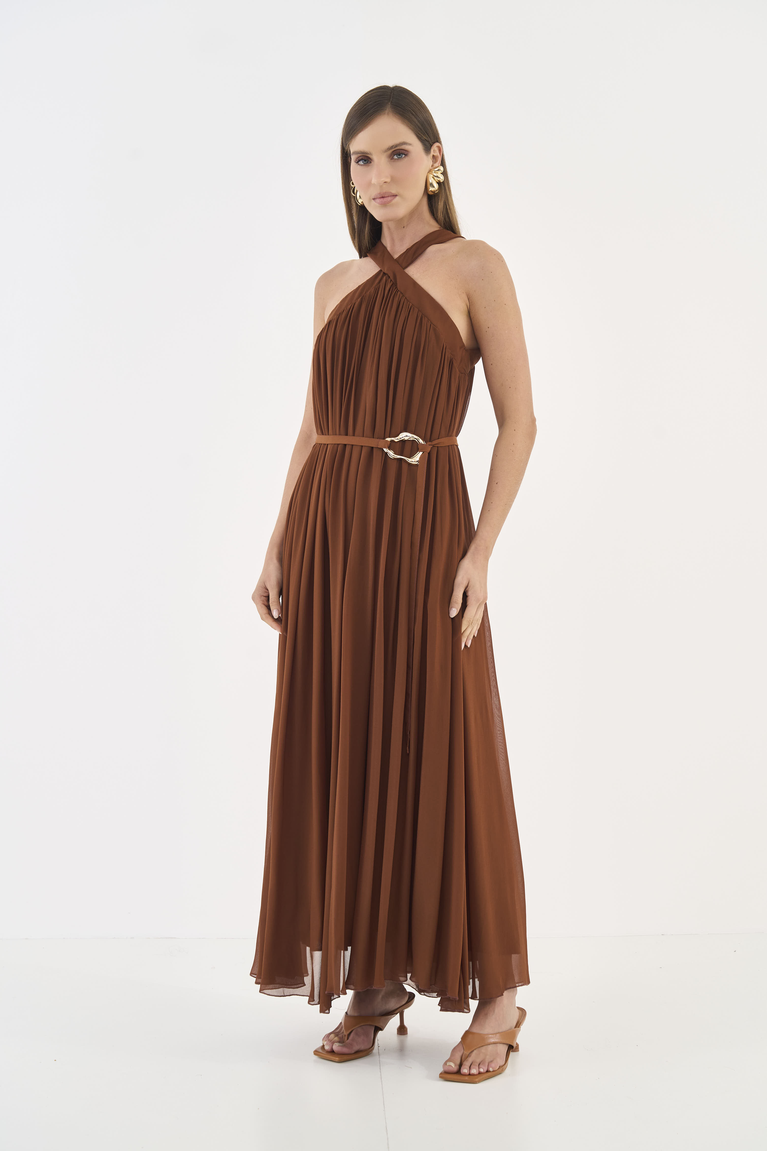 VESTIDO COLCCI P MARROM CARVALHO
