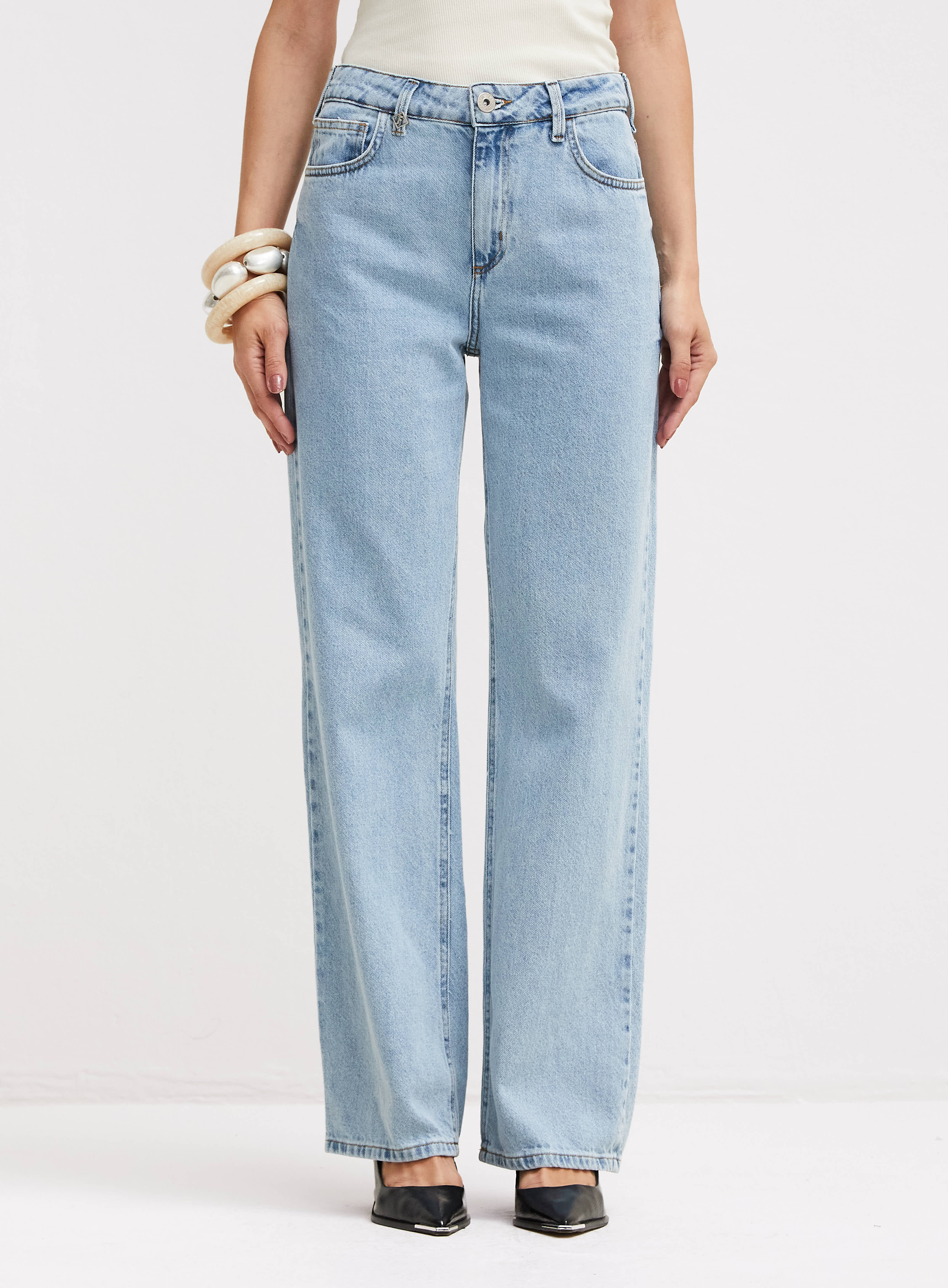 CALÇA JEANS RAQUEL WIDE LEG 42 INDIGO