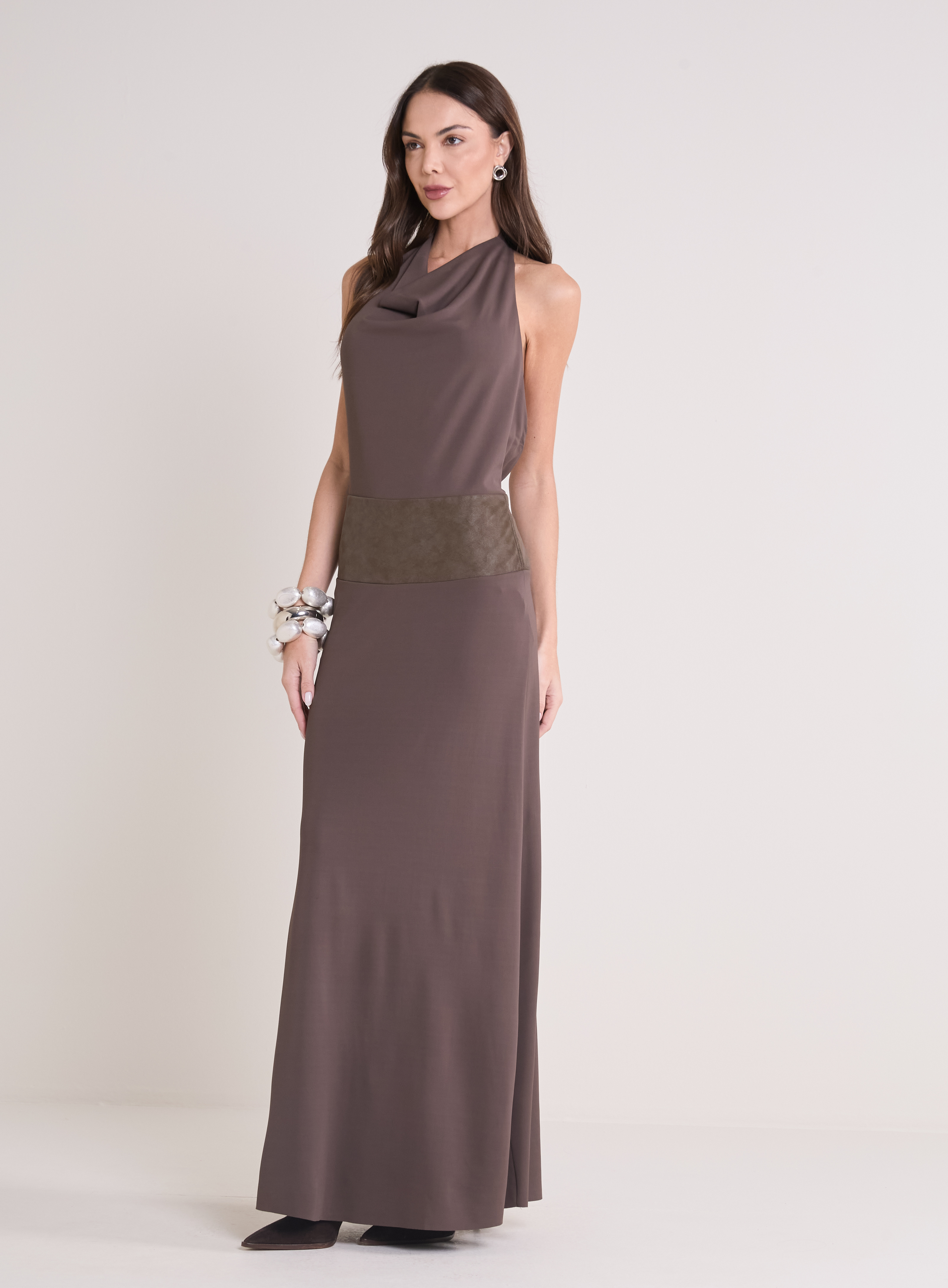 VESTIDO FORUM M MARROM/MARROM