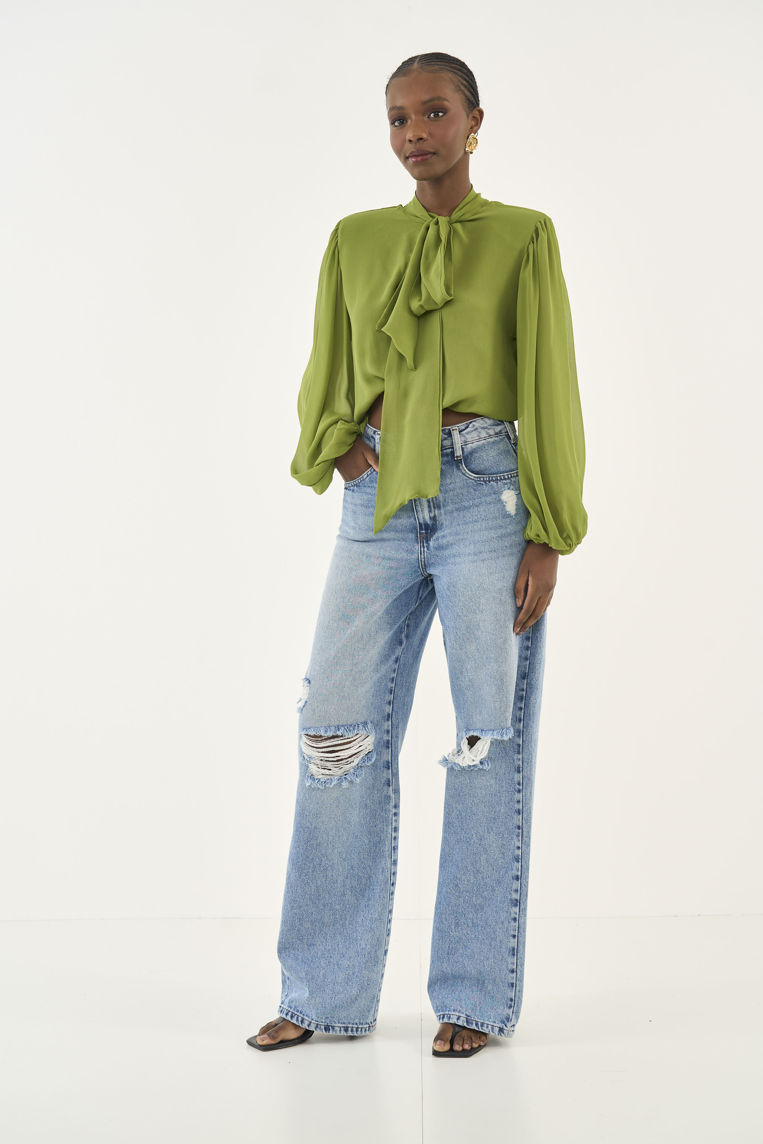 BLUSA COLCCI PP VERDE YUCA