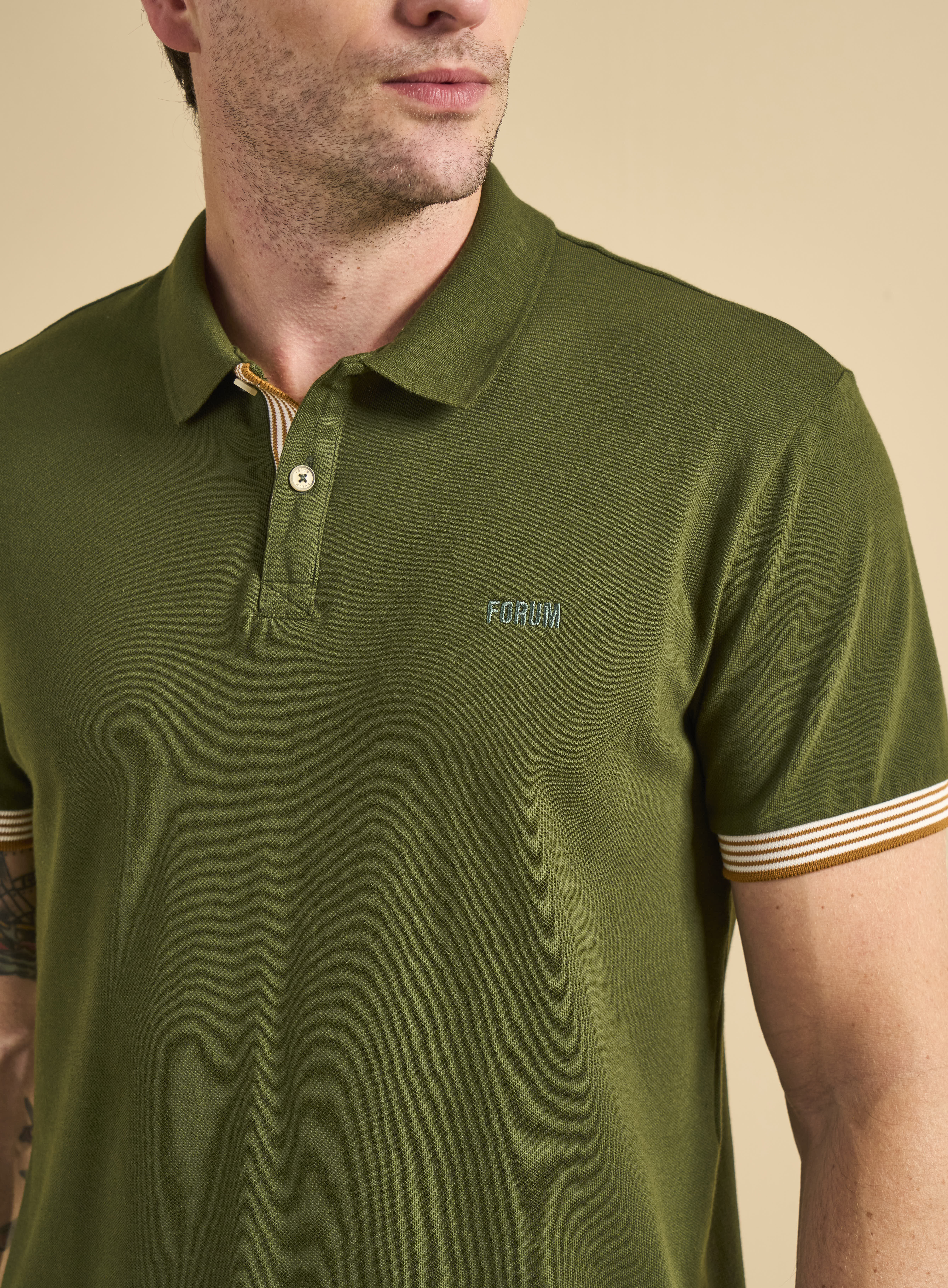 POLO FORUM M VERDE ORGANIC