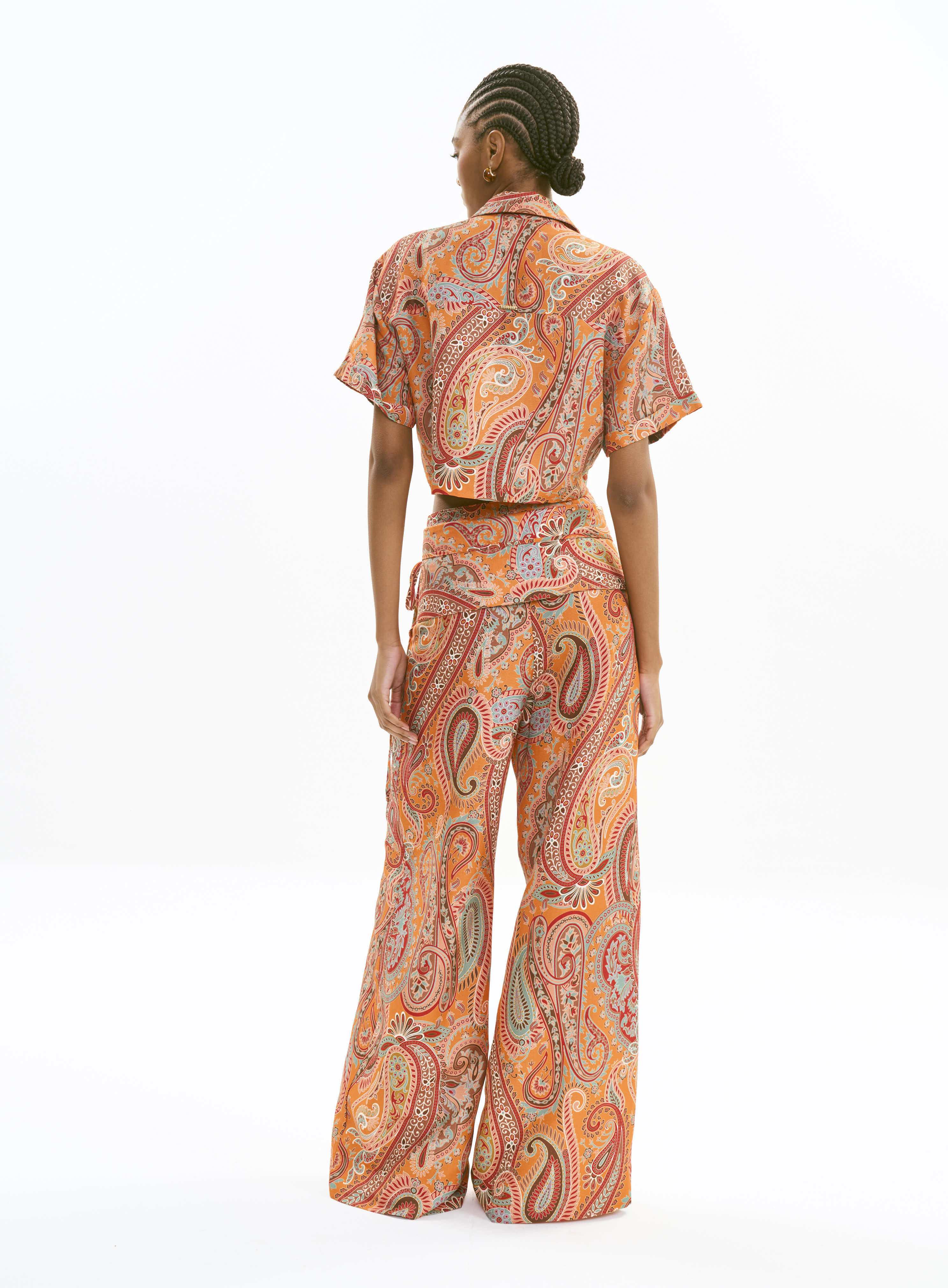 CALÇA LINHO ESTAMPADA M CASHMERE CHROM.
