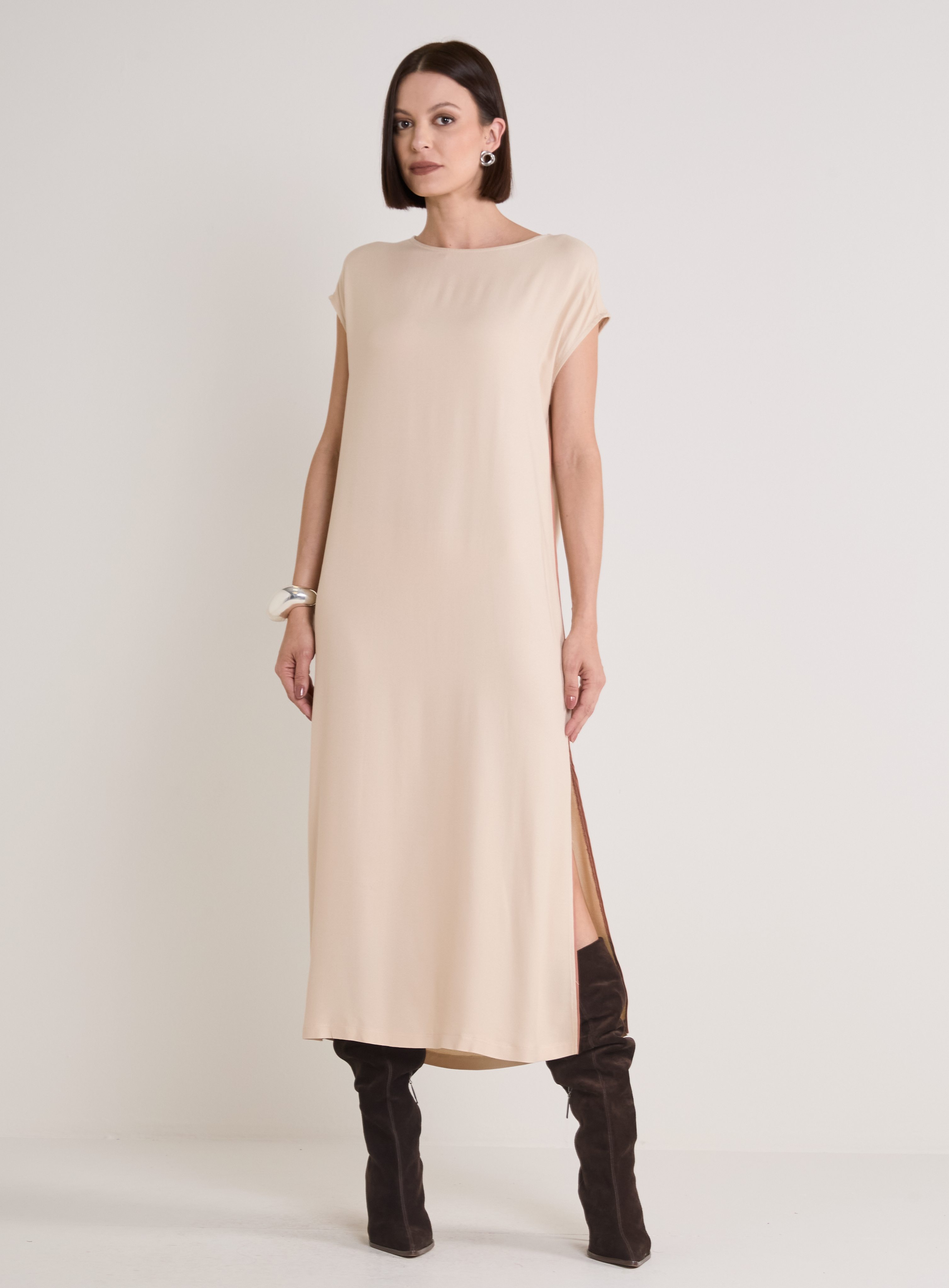 VESTIDO FORUM P BEGE / MARROM