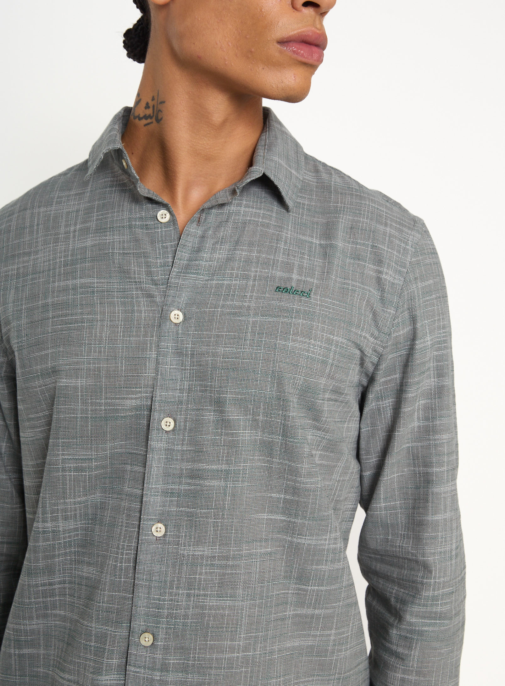 CAMISA RELAX GG VERDE/CINZA