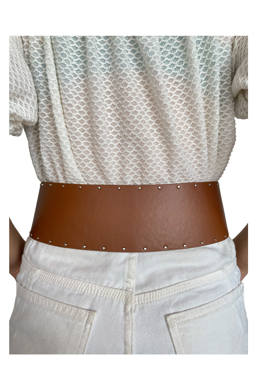 CINTO COLCCI FEM TACHAS 80 MARROM EVERMORE