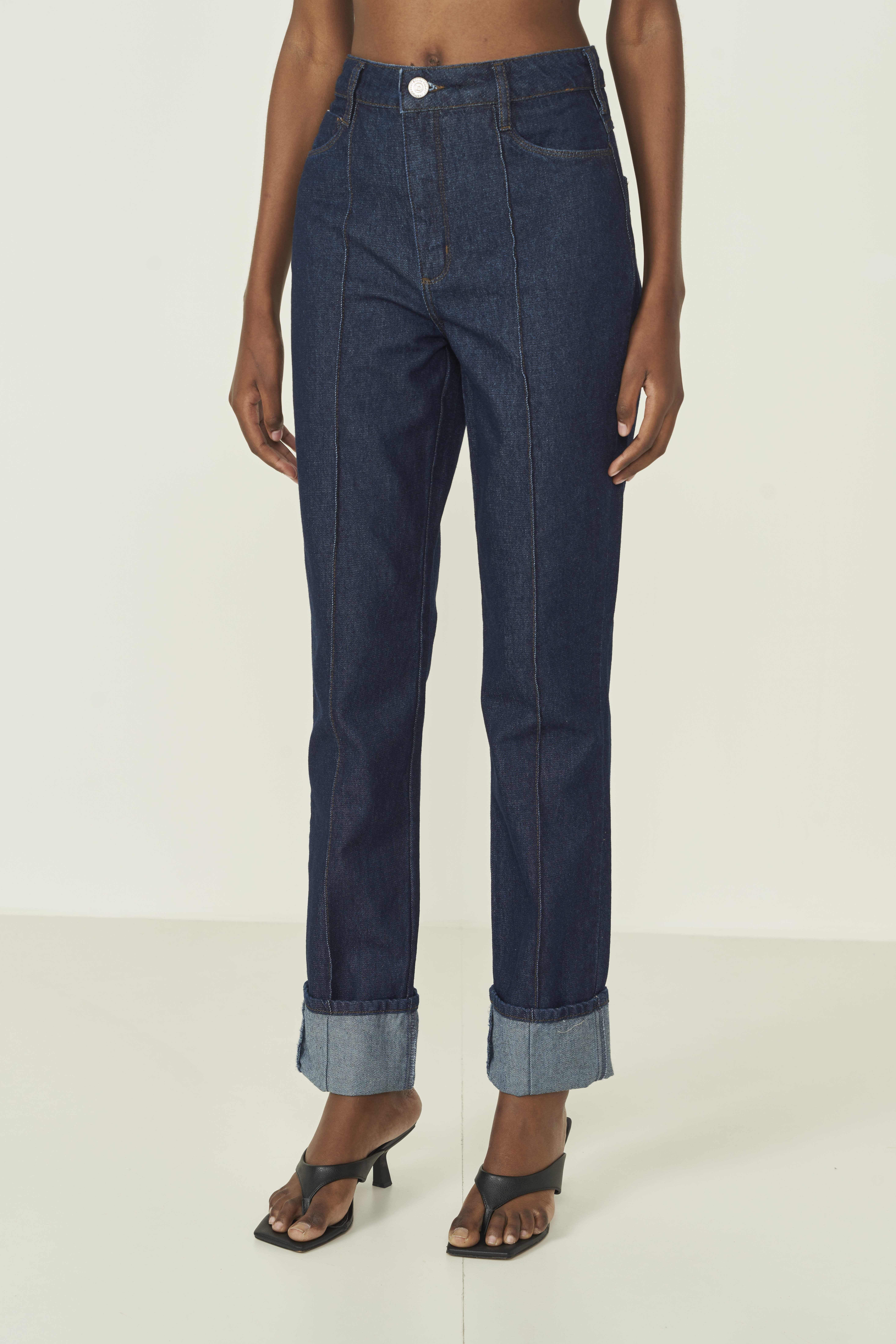 CALÇA JEANS ROMA COM DOBRA 36 INDIGO