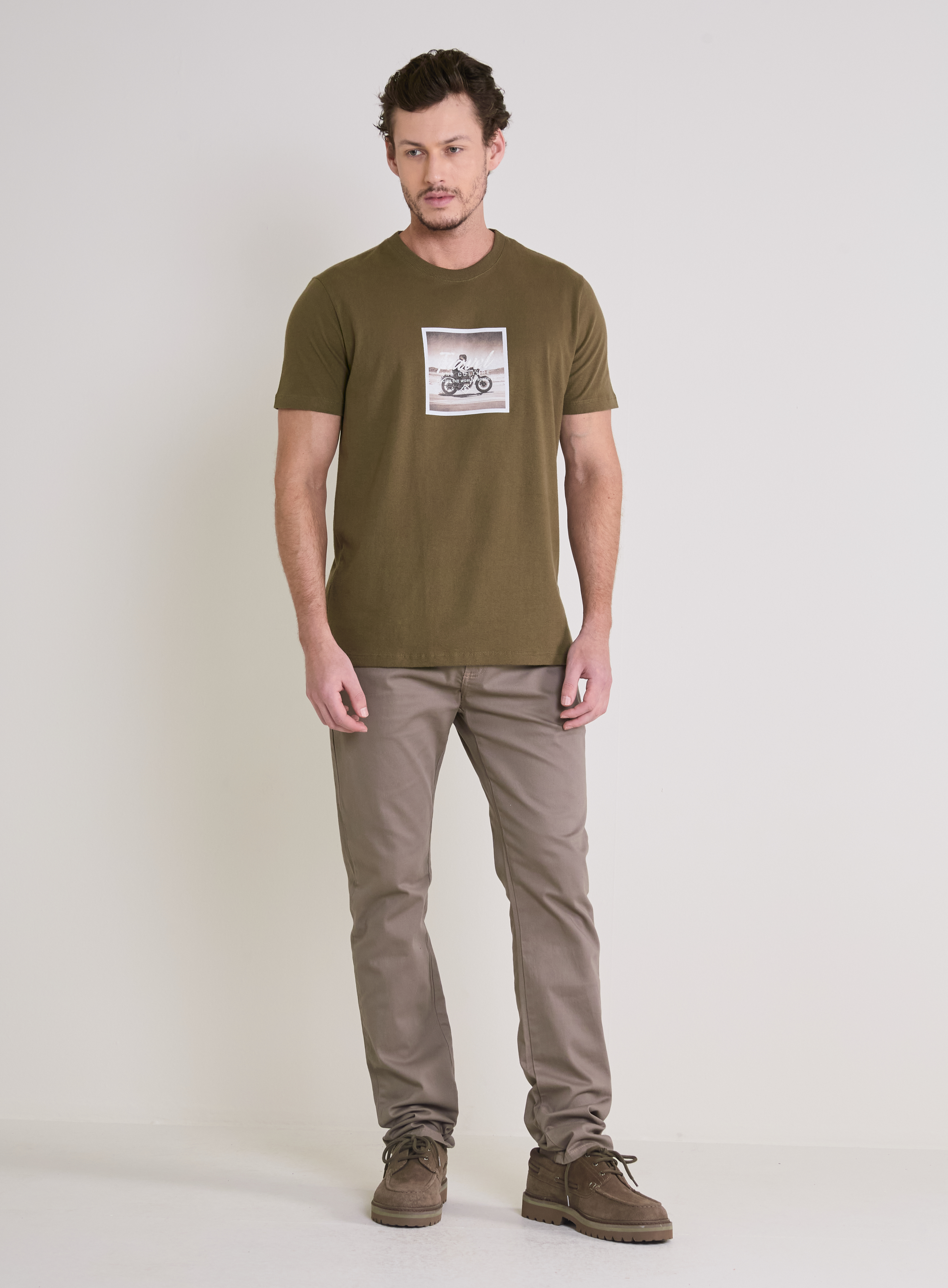 CALÇA SARJA PAUL SLIM 40 MARROM NOZ MOSC