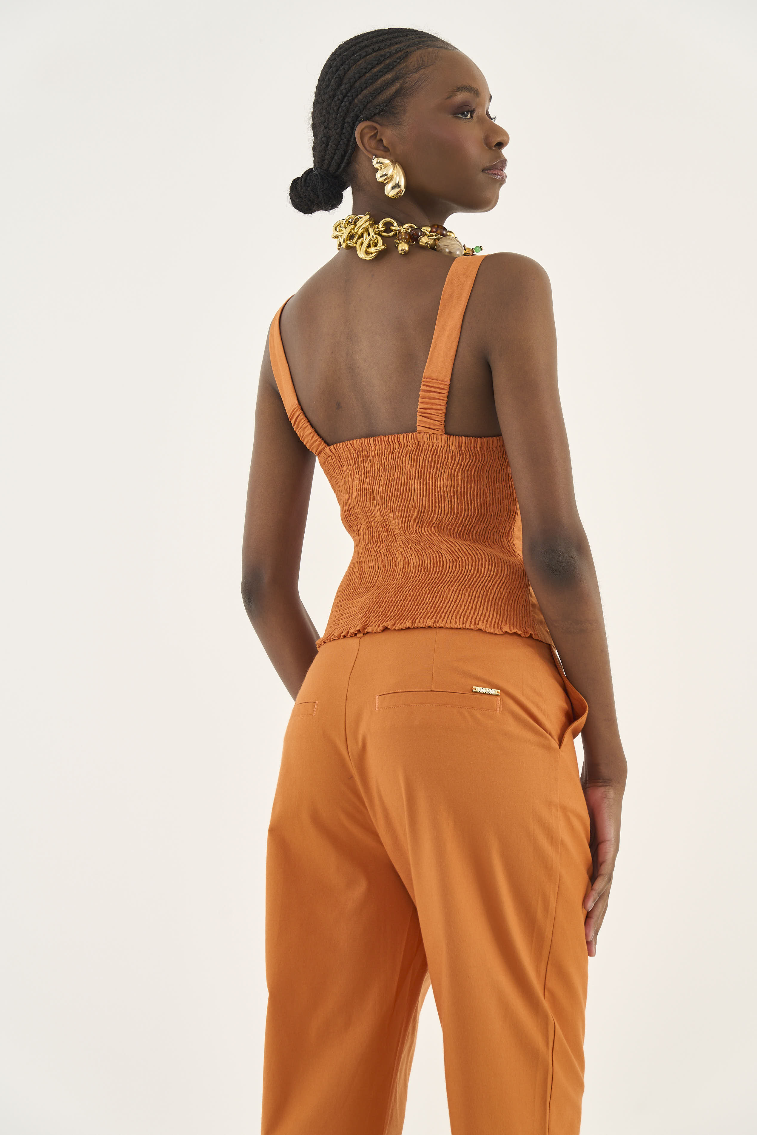 BLUSA LINHO M LARANJA GRAPEFR