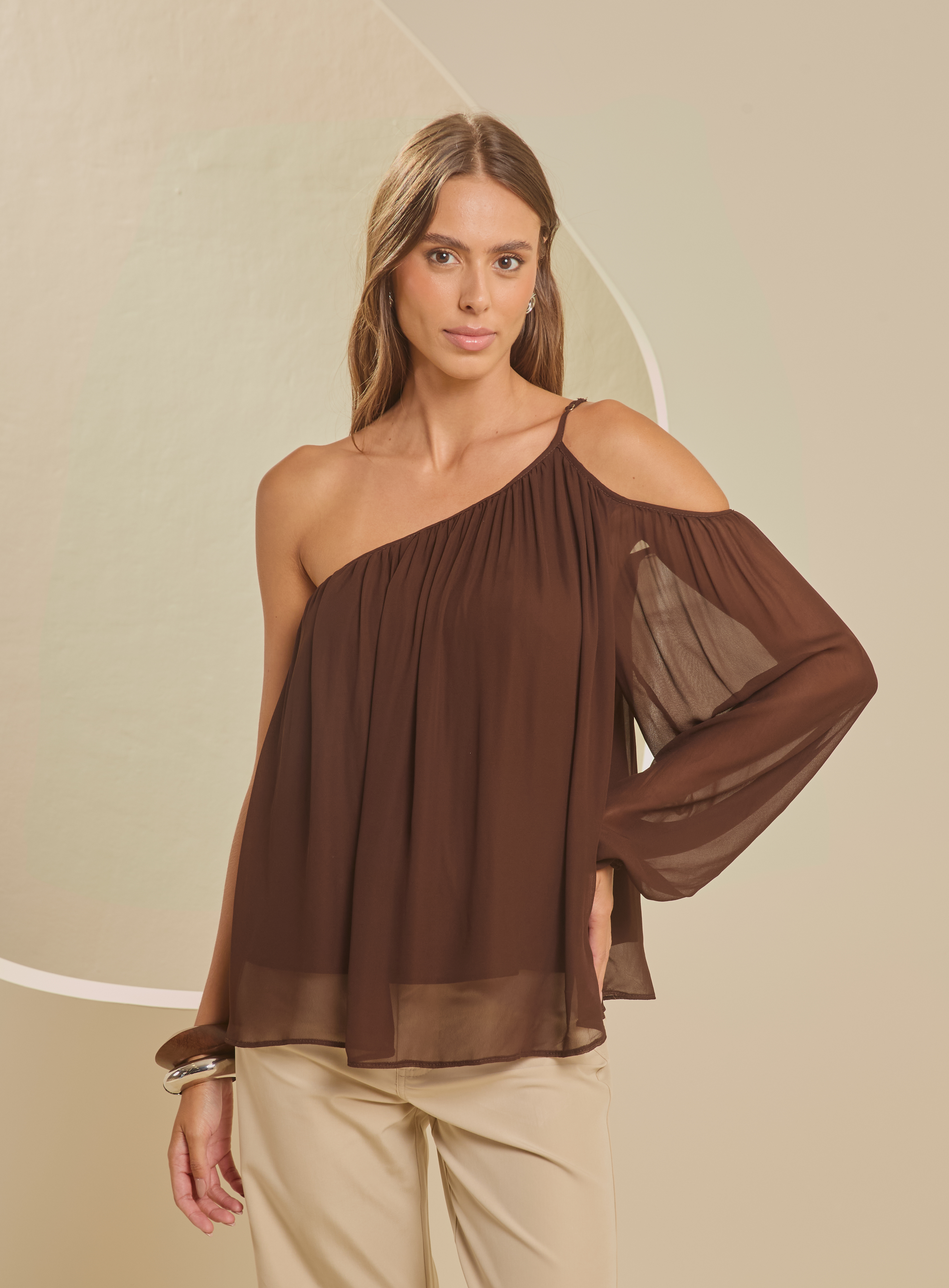 BLUSA FORUM M MARROM CUMIN