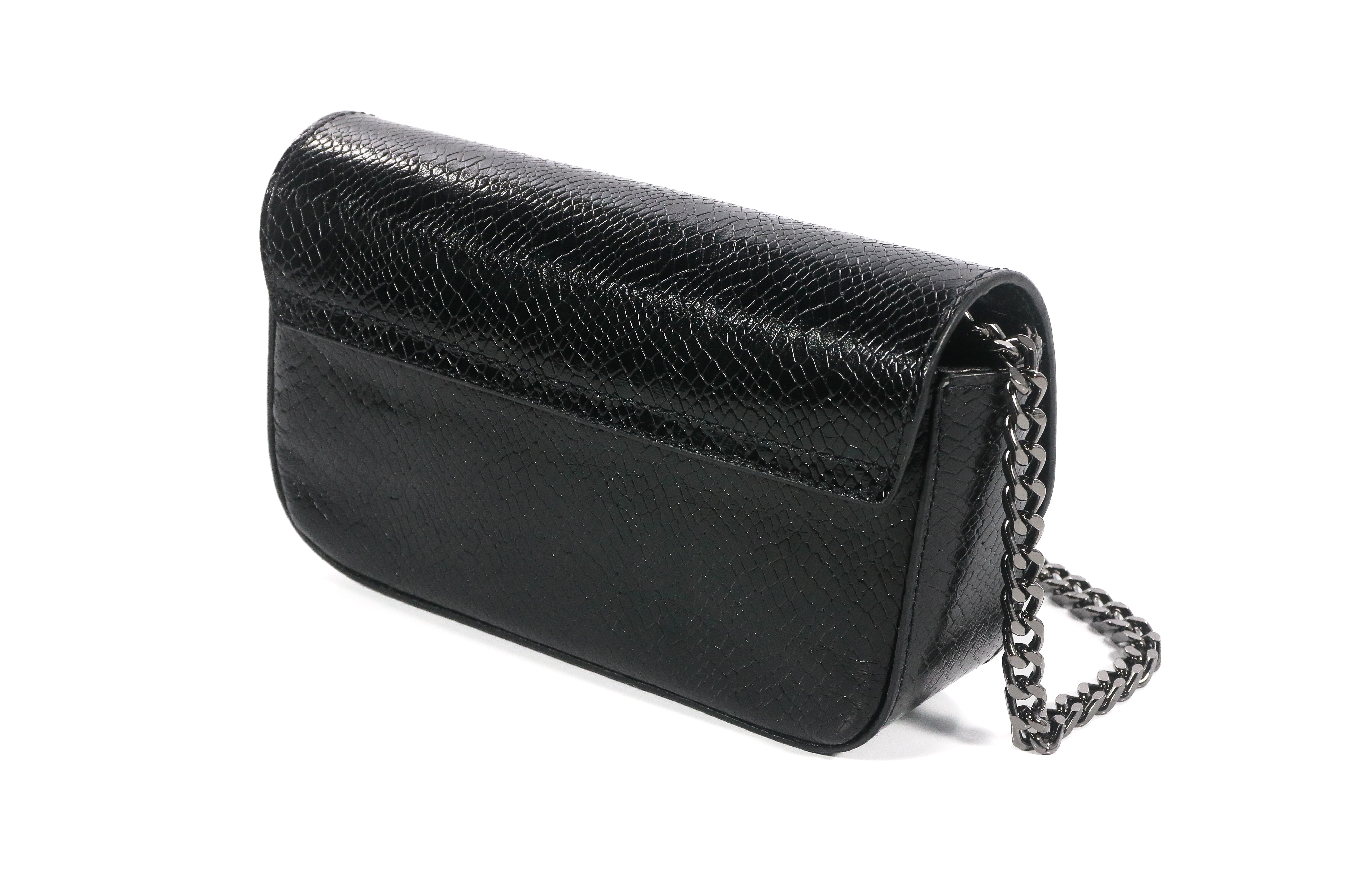 BOLSA CROSSBODY AYLA SNAKE FORUM U MARROM NOBUCK