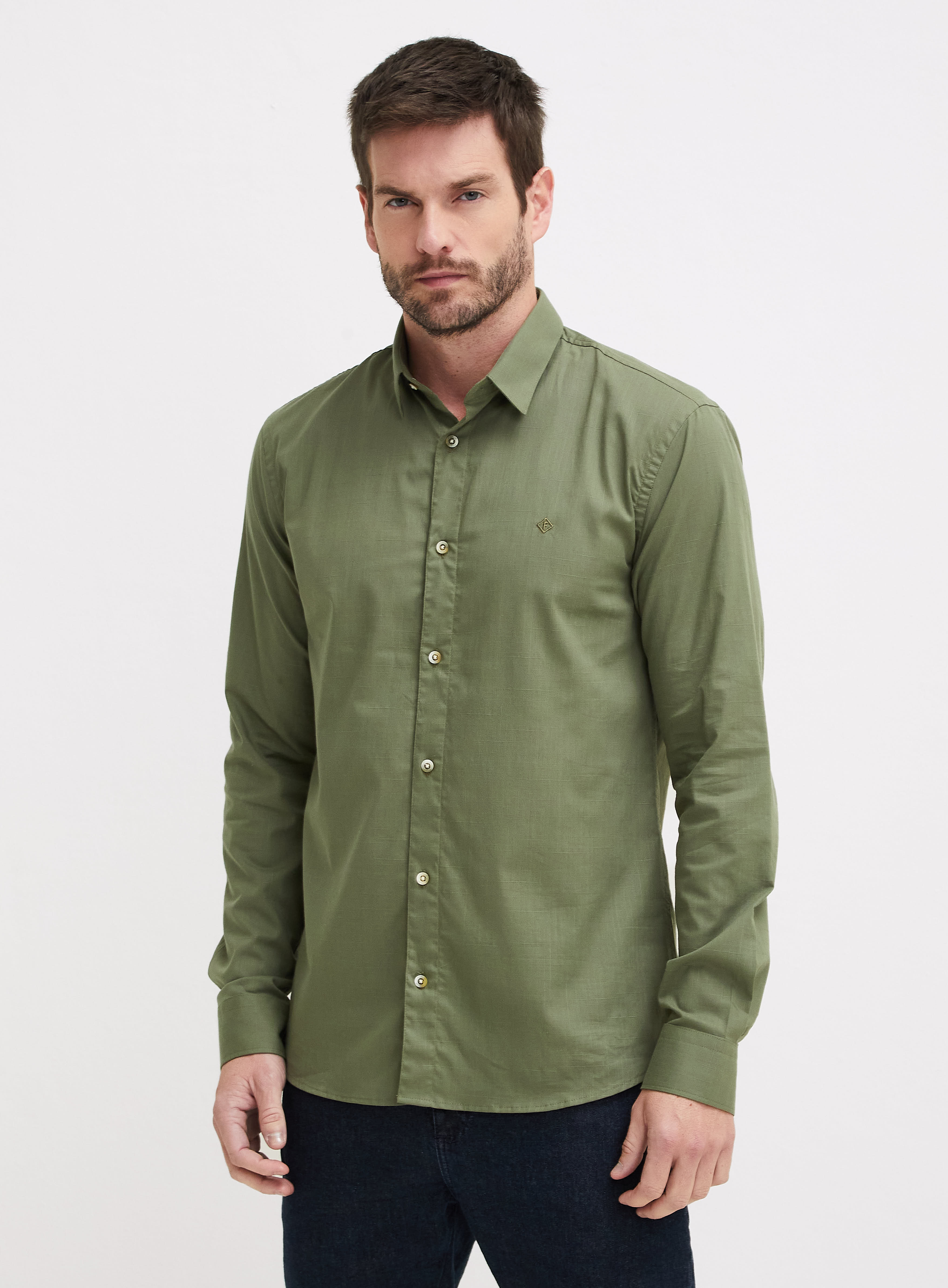CAMISA SLIM FIT 3 VERDE SAP