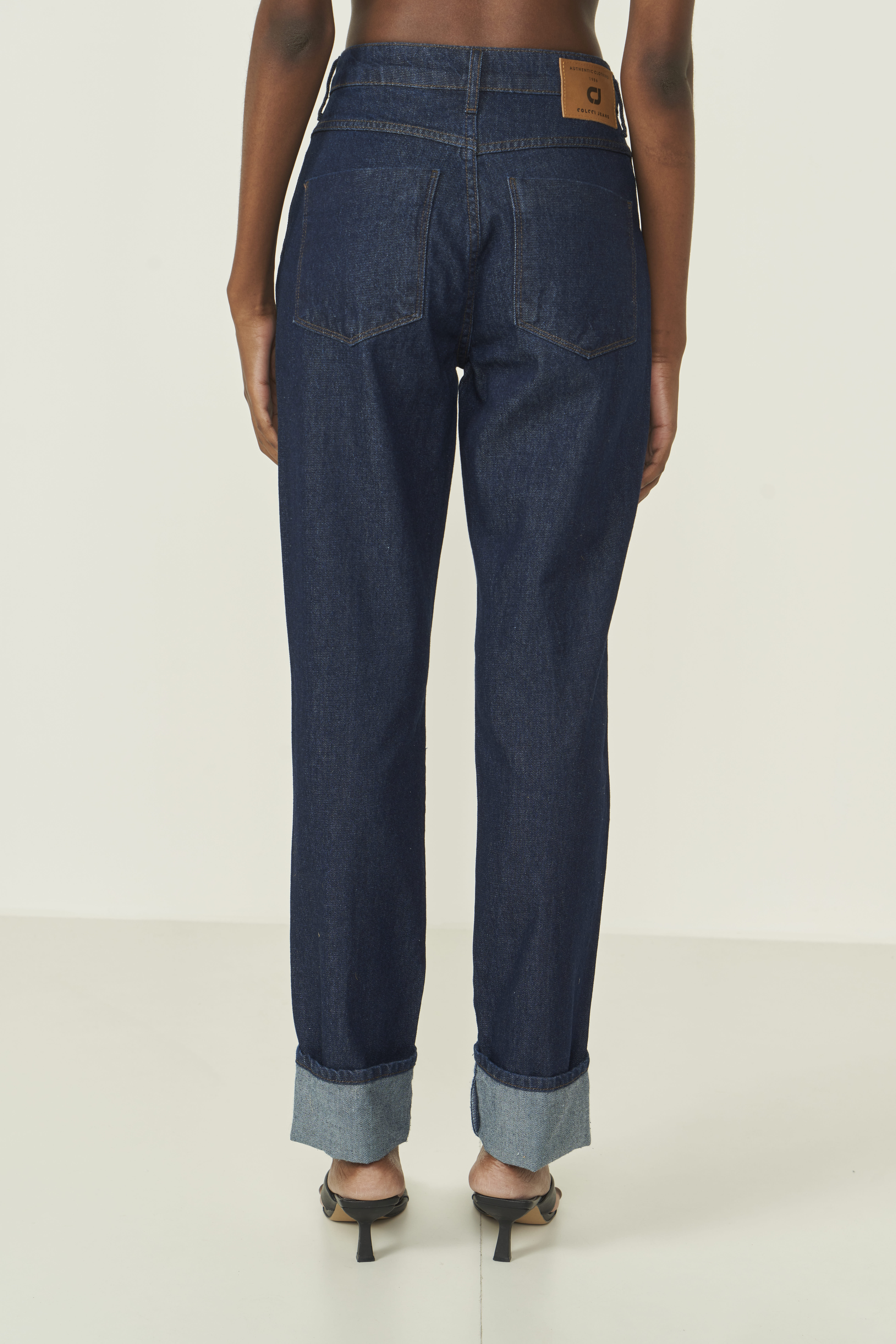 CALÇA JEANS ROMA COM DOBRA 36 INDIGO
