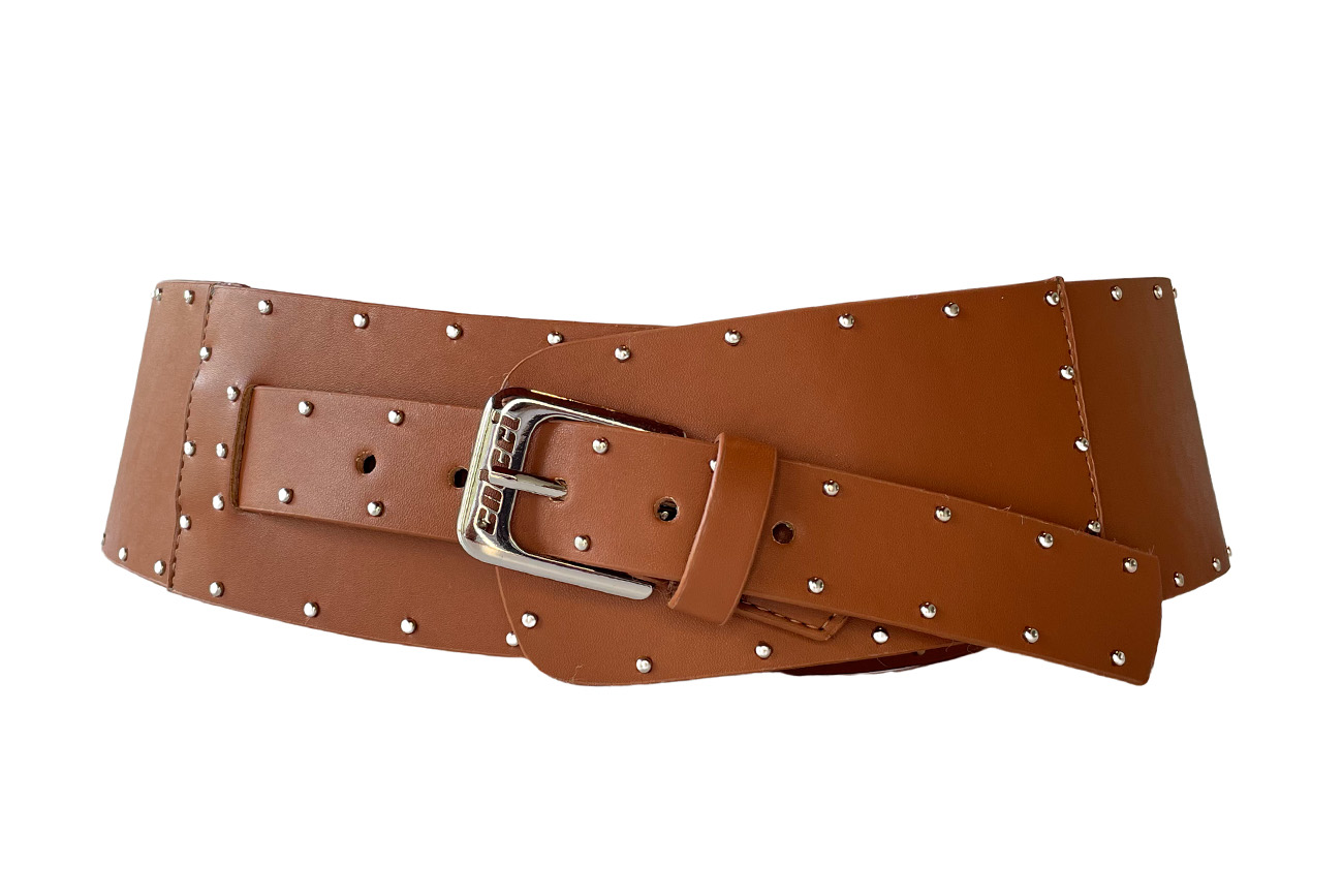 CINTO COLCCI FEM  TACHAS 80 MARROM EVERMORE