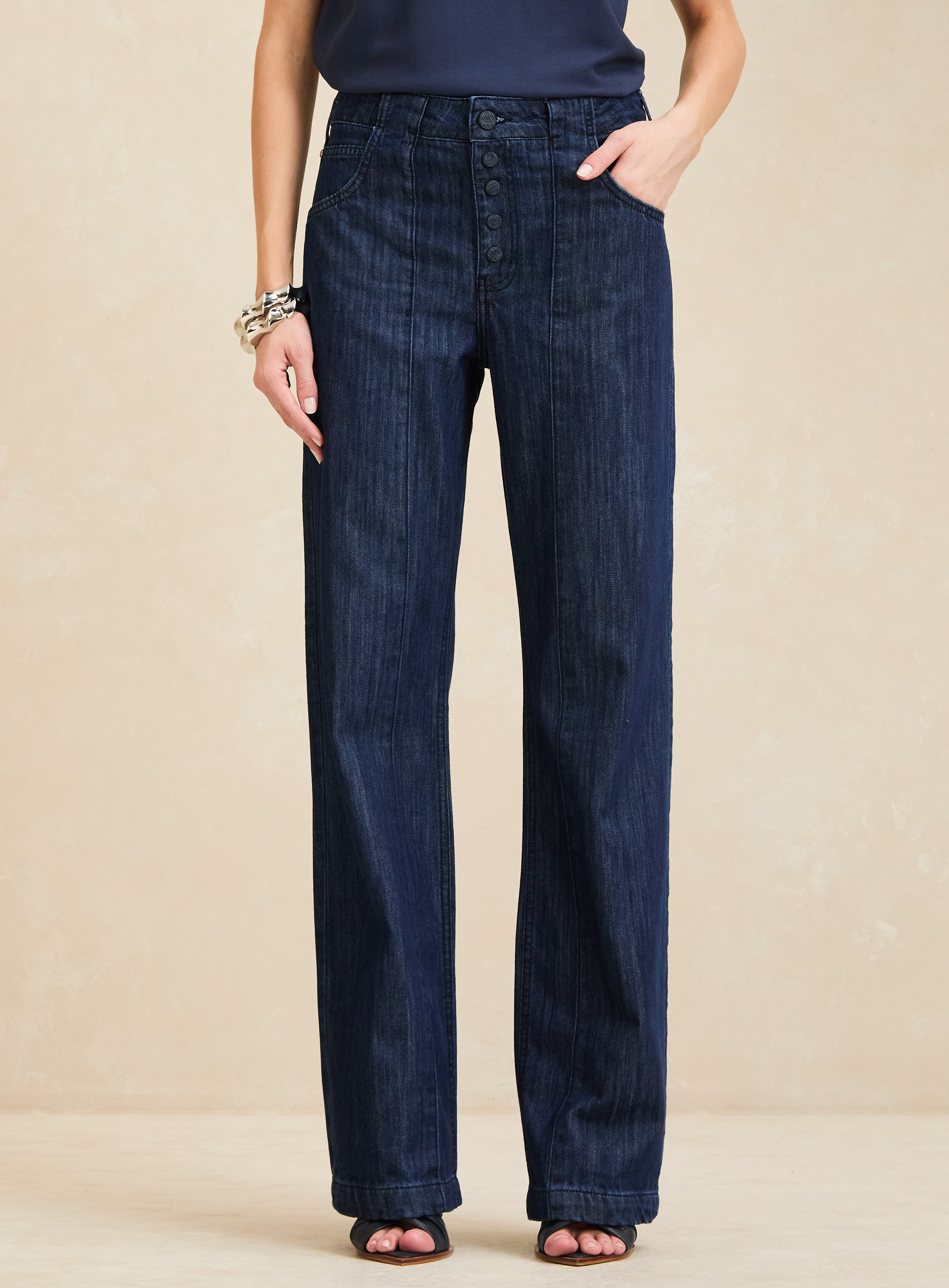 CALÇA JEANS RAQUEL WIDE LEG 38 INDIGO