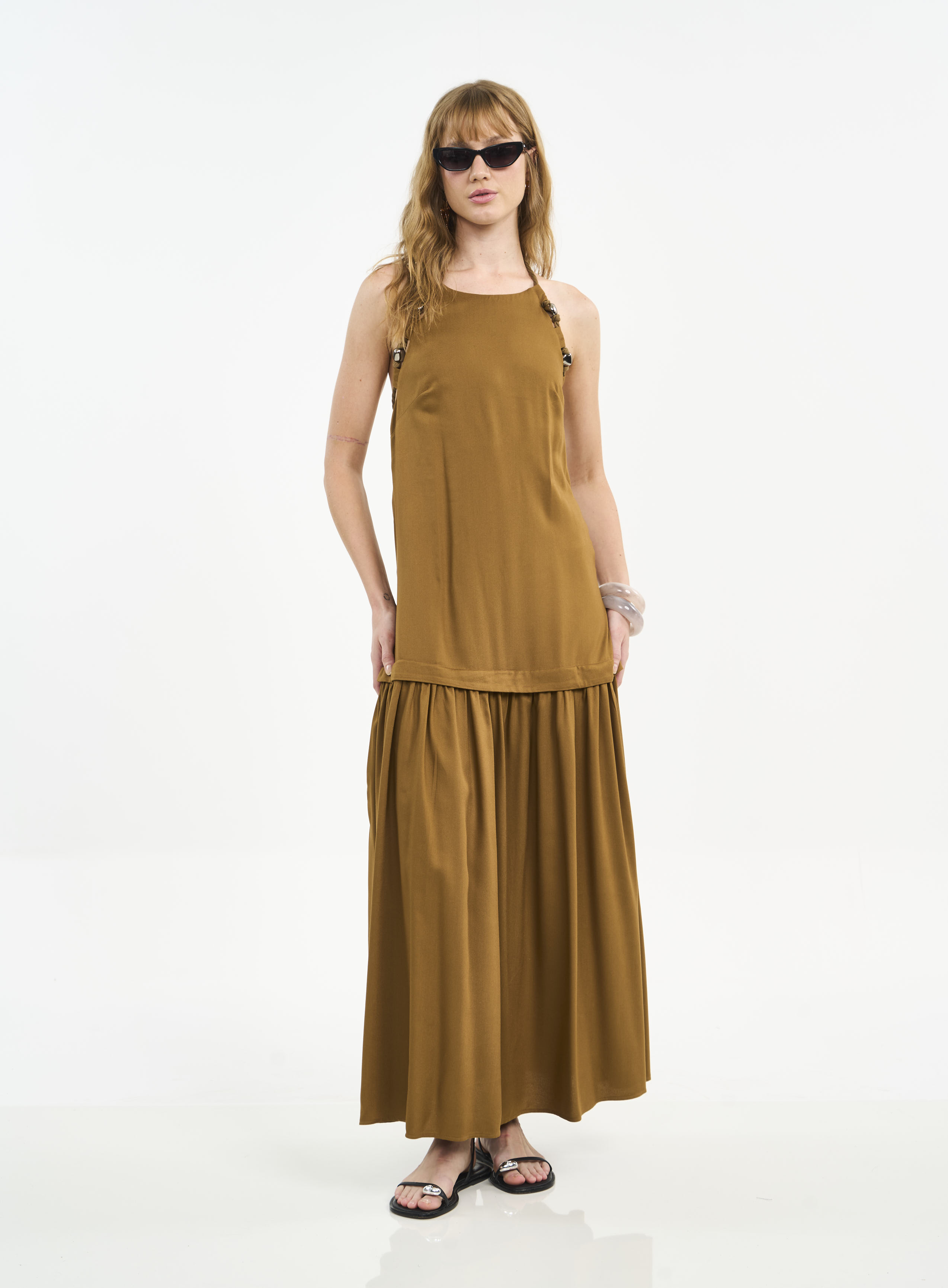 VESTIDO COLCCI P MARROM CUMARU