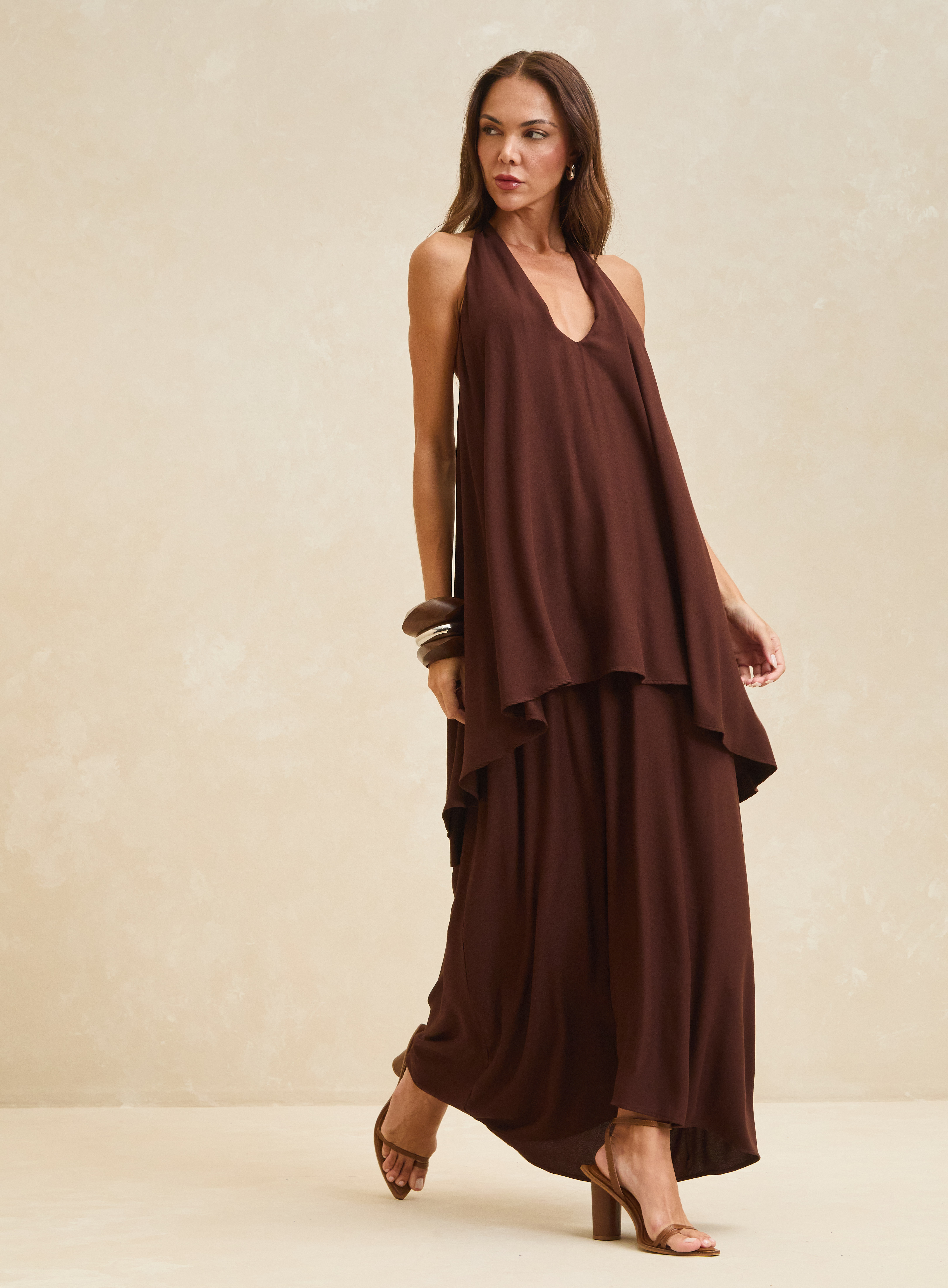 VESTIDO FORUM M MARROM CUMIN