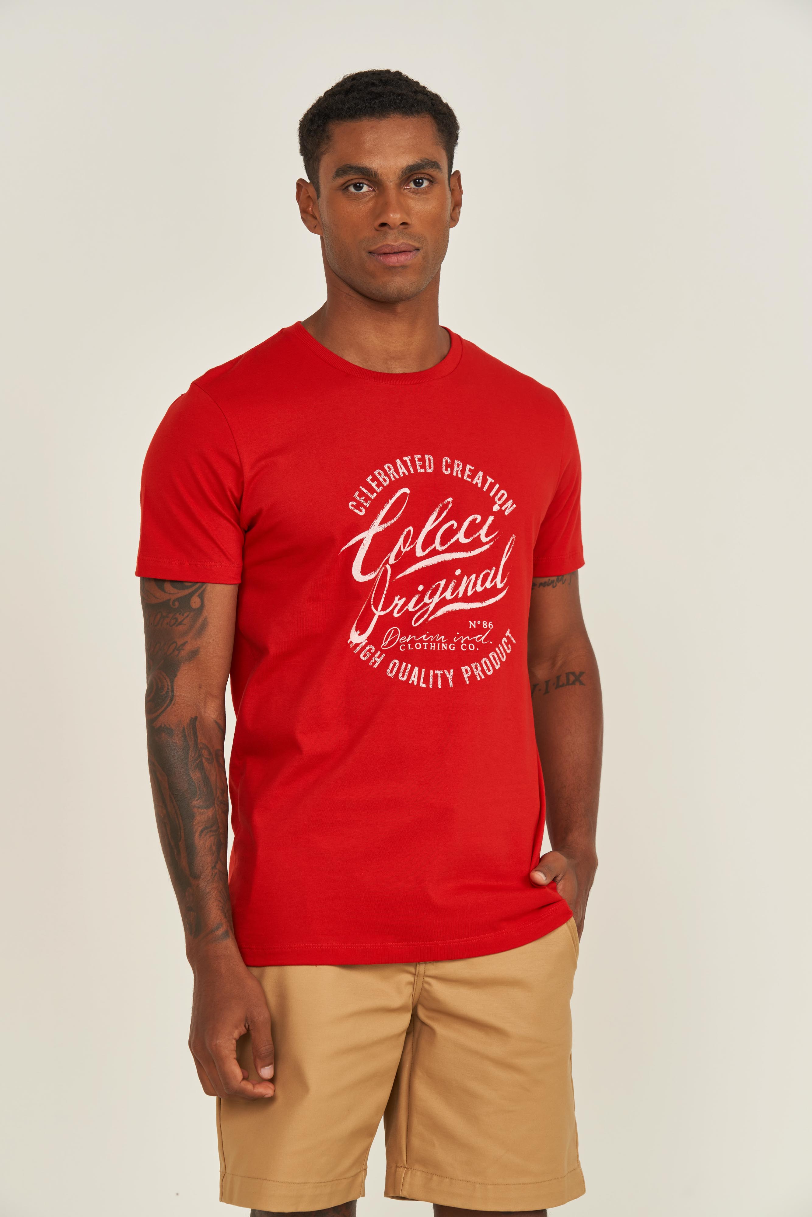 CAMISETA COLCCI GG VERMELHO SPARKLY