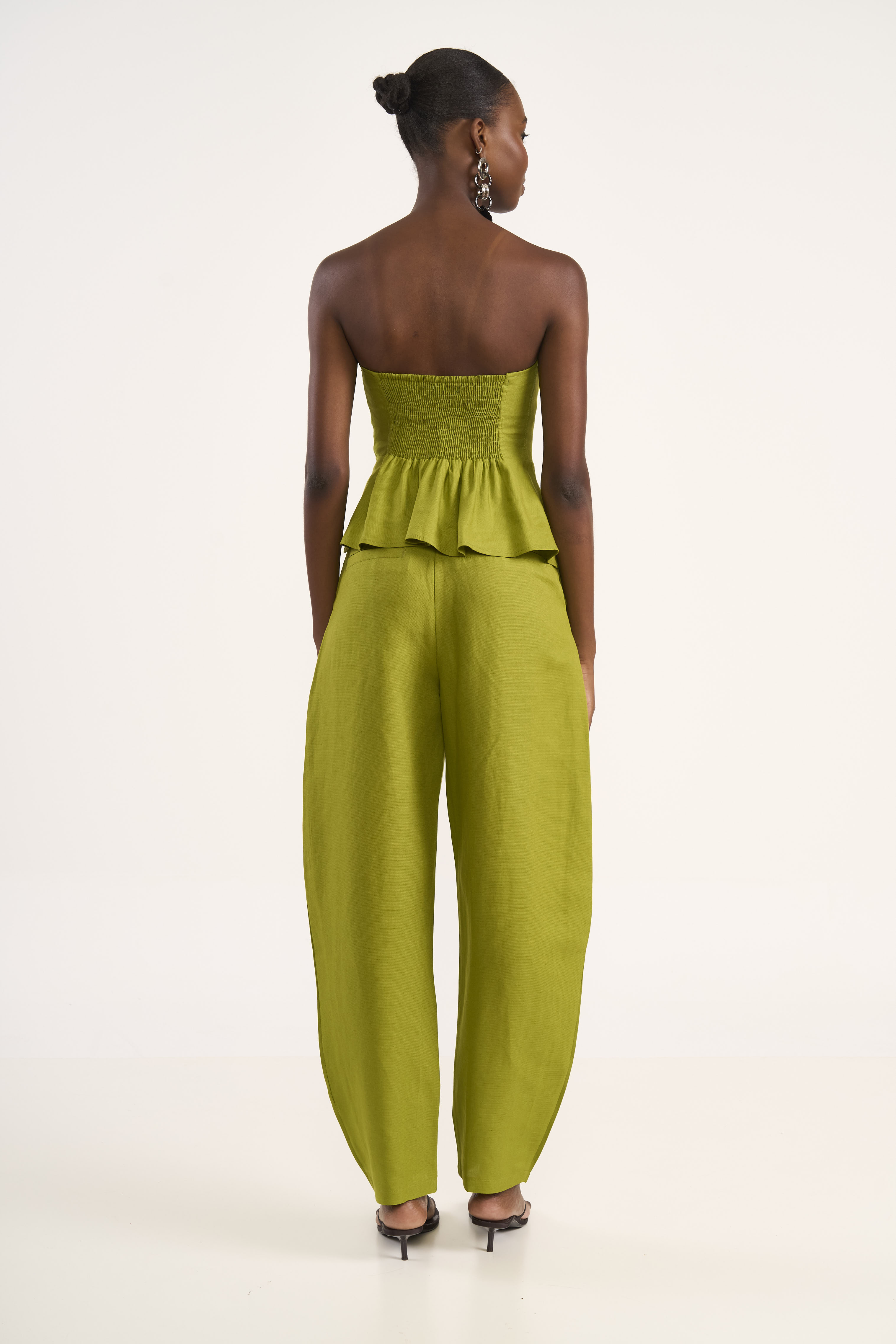 CALÇA LINHO M VERDE BOOK