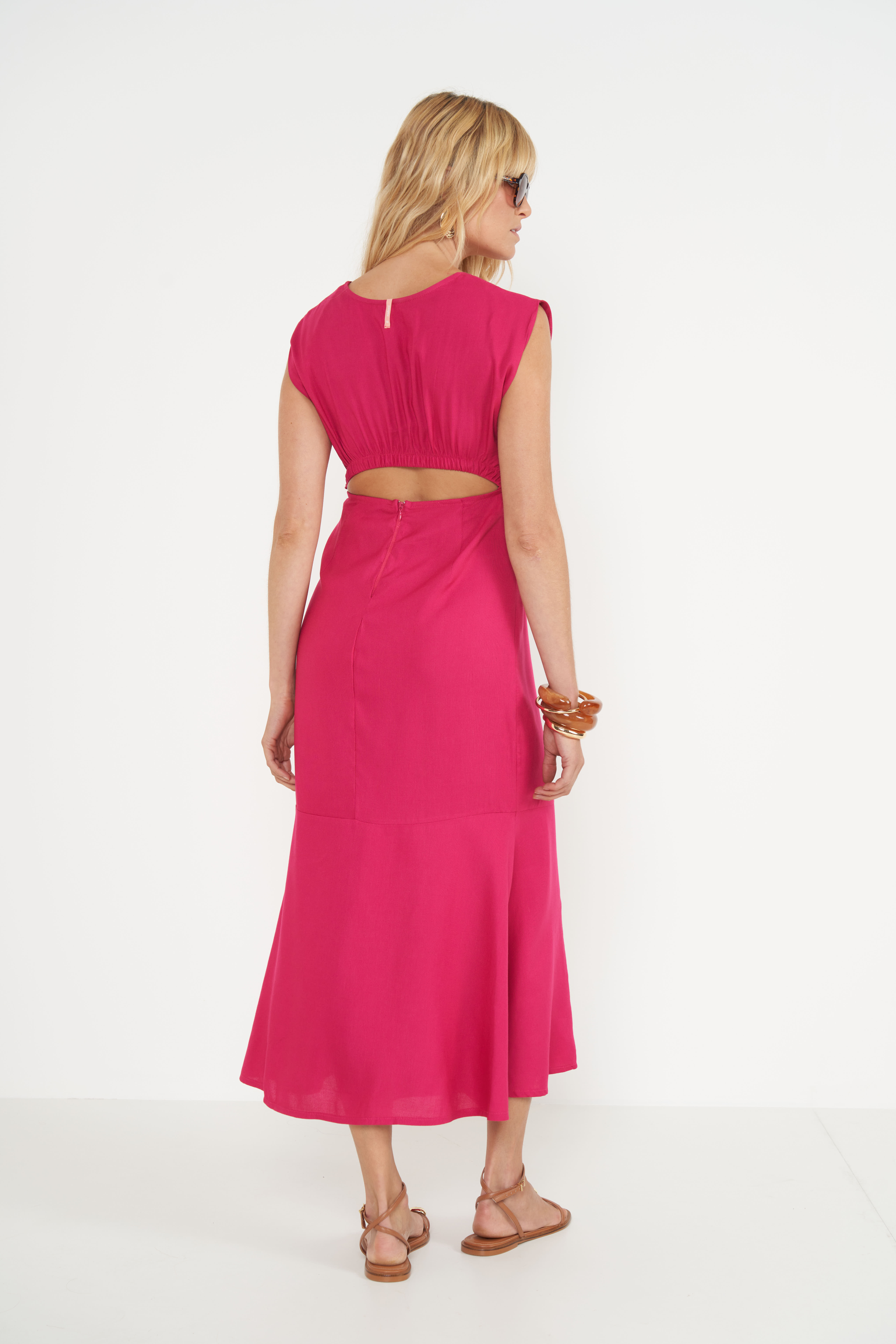 VESTIDO LINHO G MARROM EVERMORE