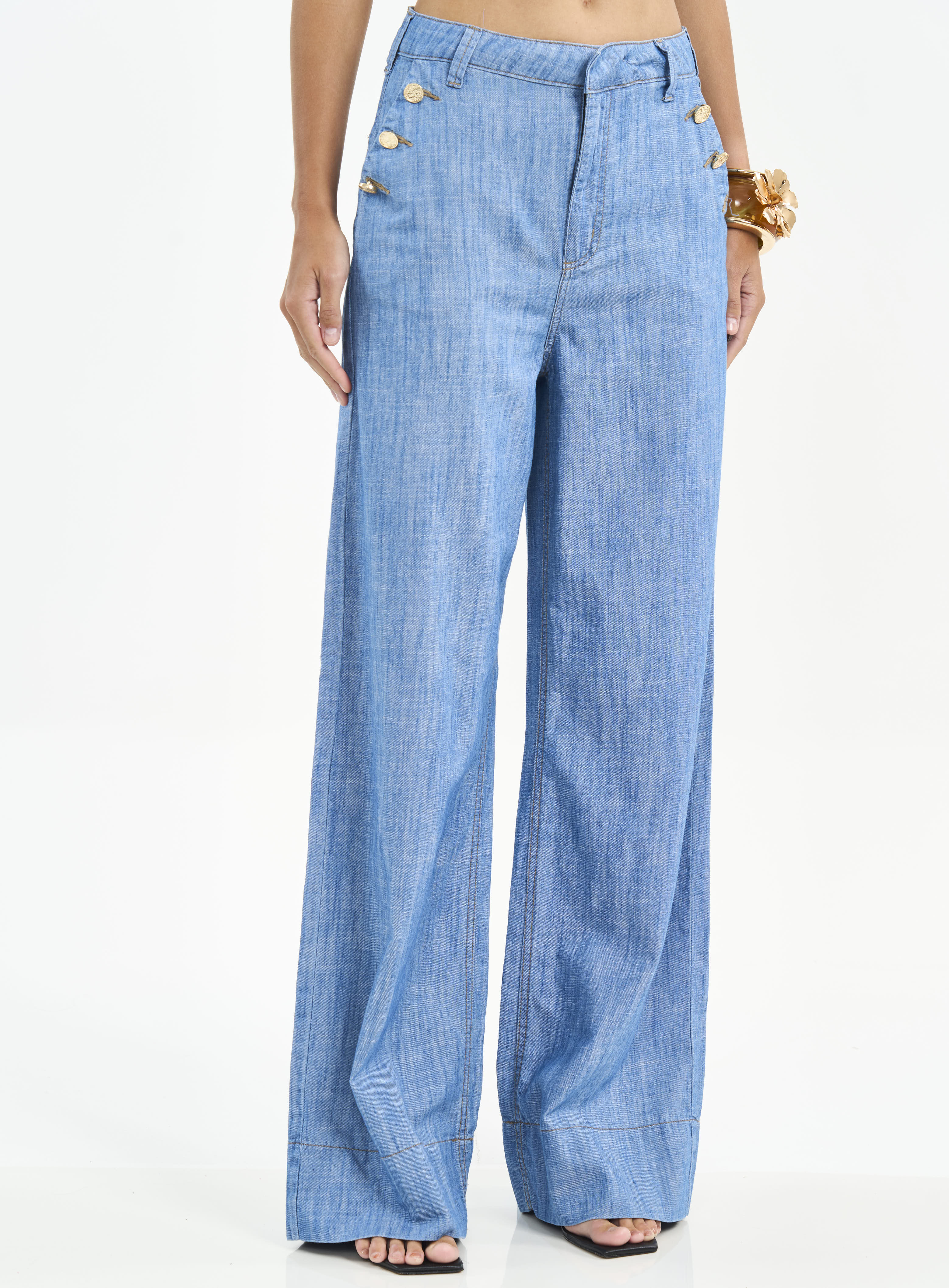 CALÇA JEANS JOANA WIDE 38 INDIGO