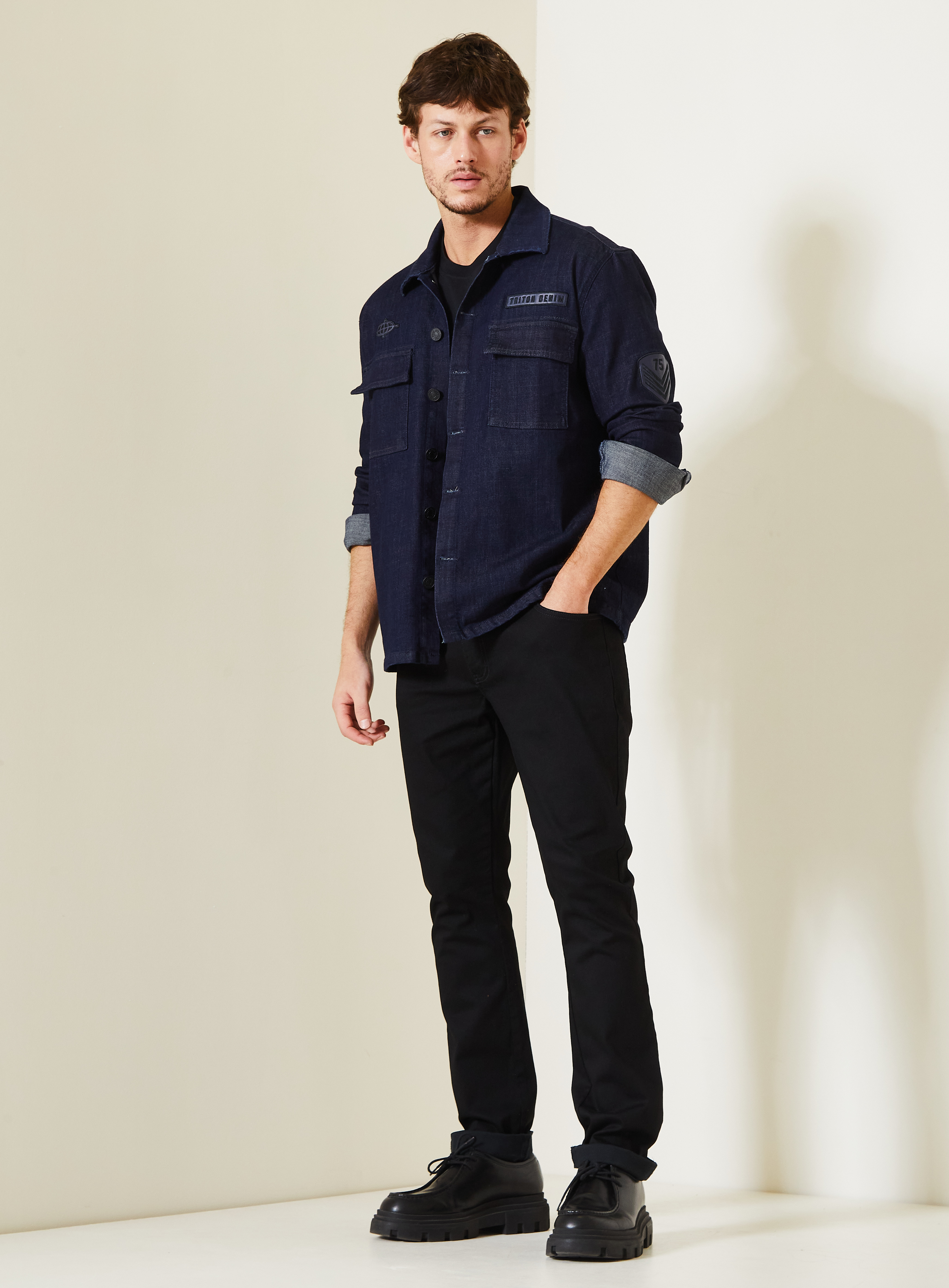 CALÇA JEANS GILSON 40 IND.PRETO