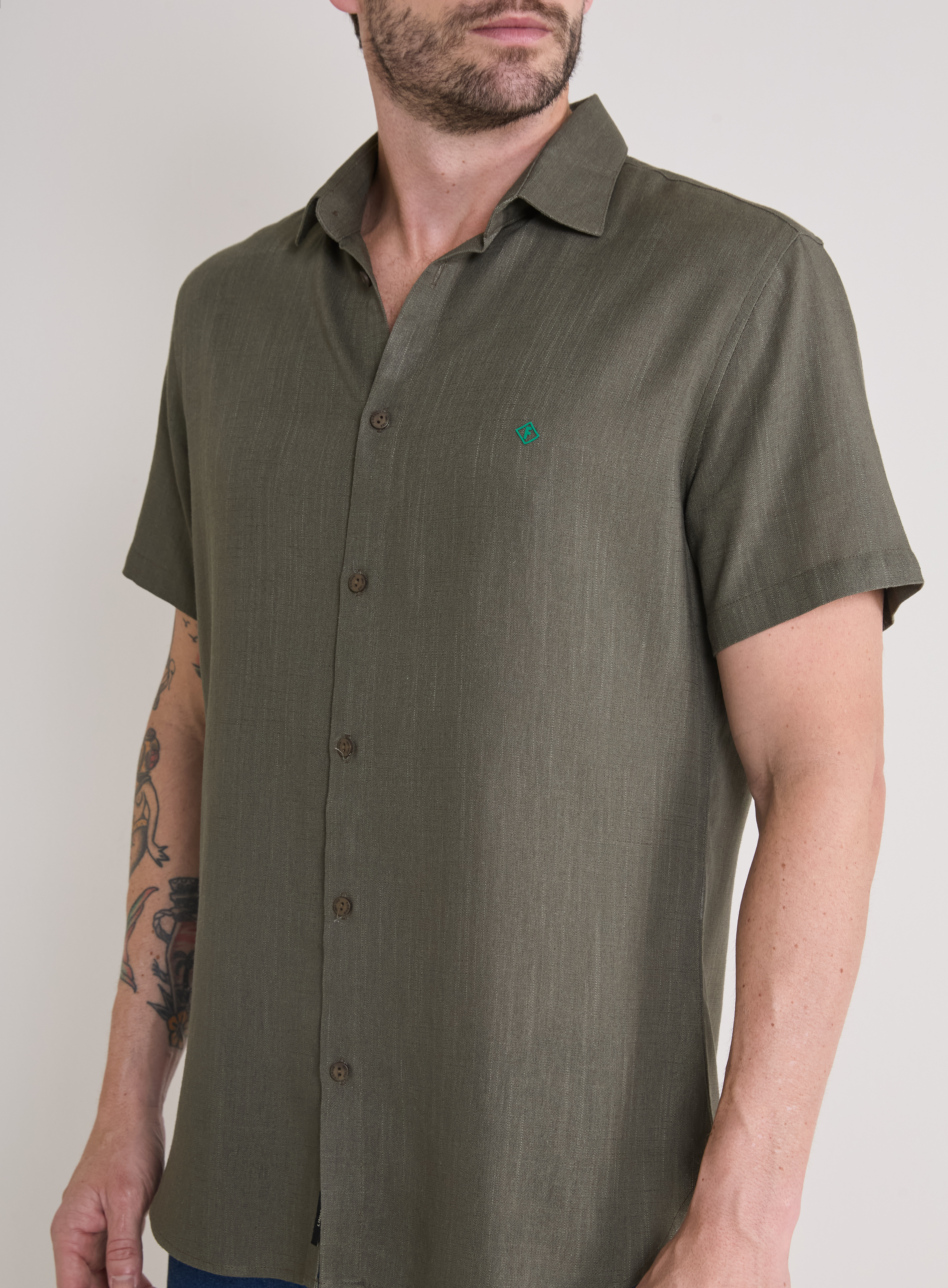 CAMISA LINHO ST BARTHS GG VERDE SAP