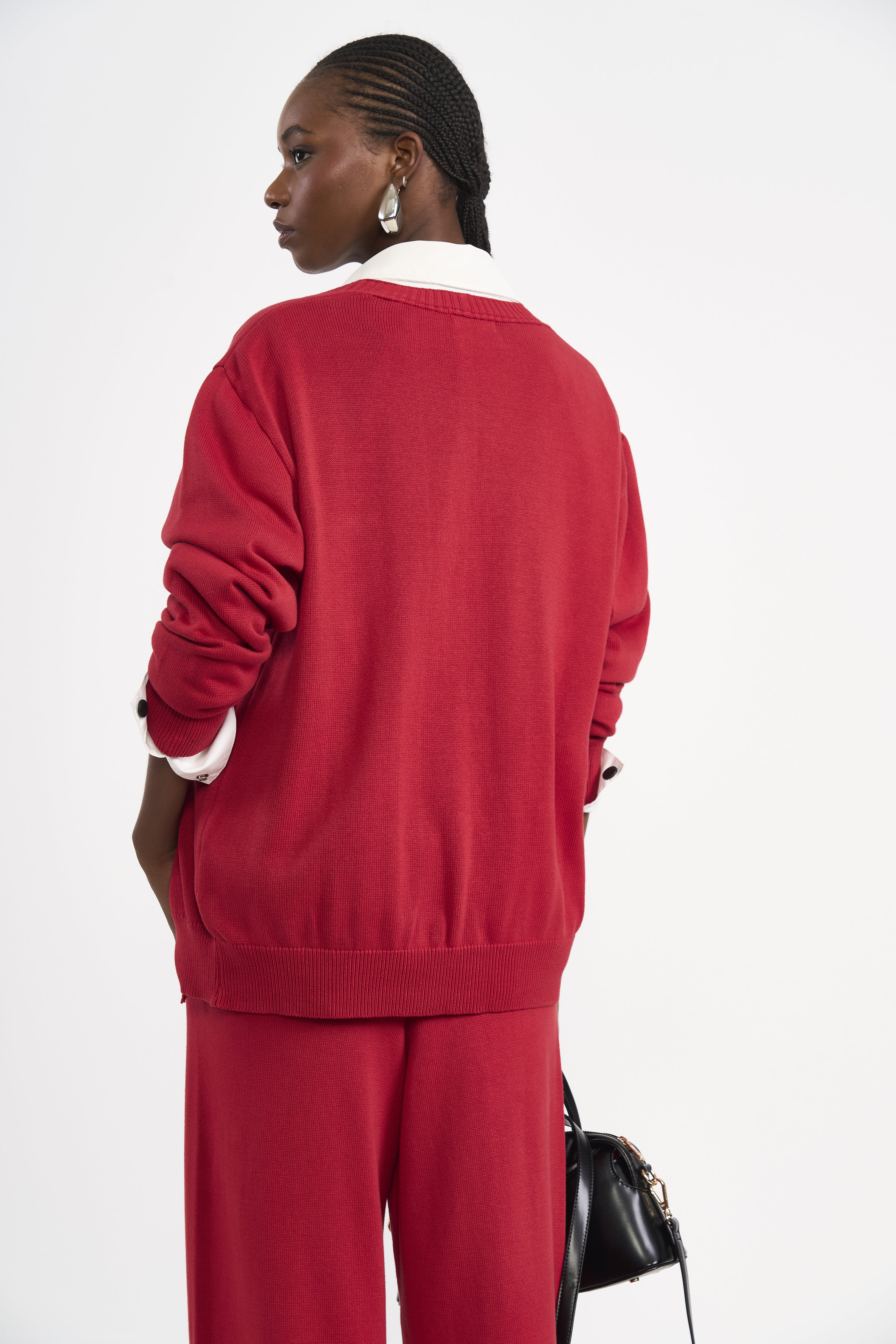 CARDIGAN TRICÔ G VERMELHO SPARKLY